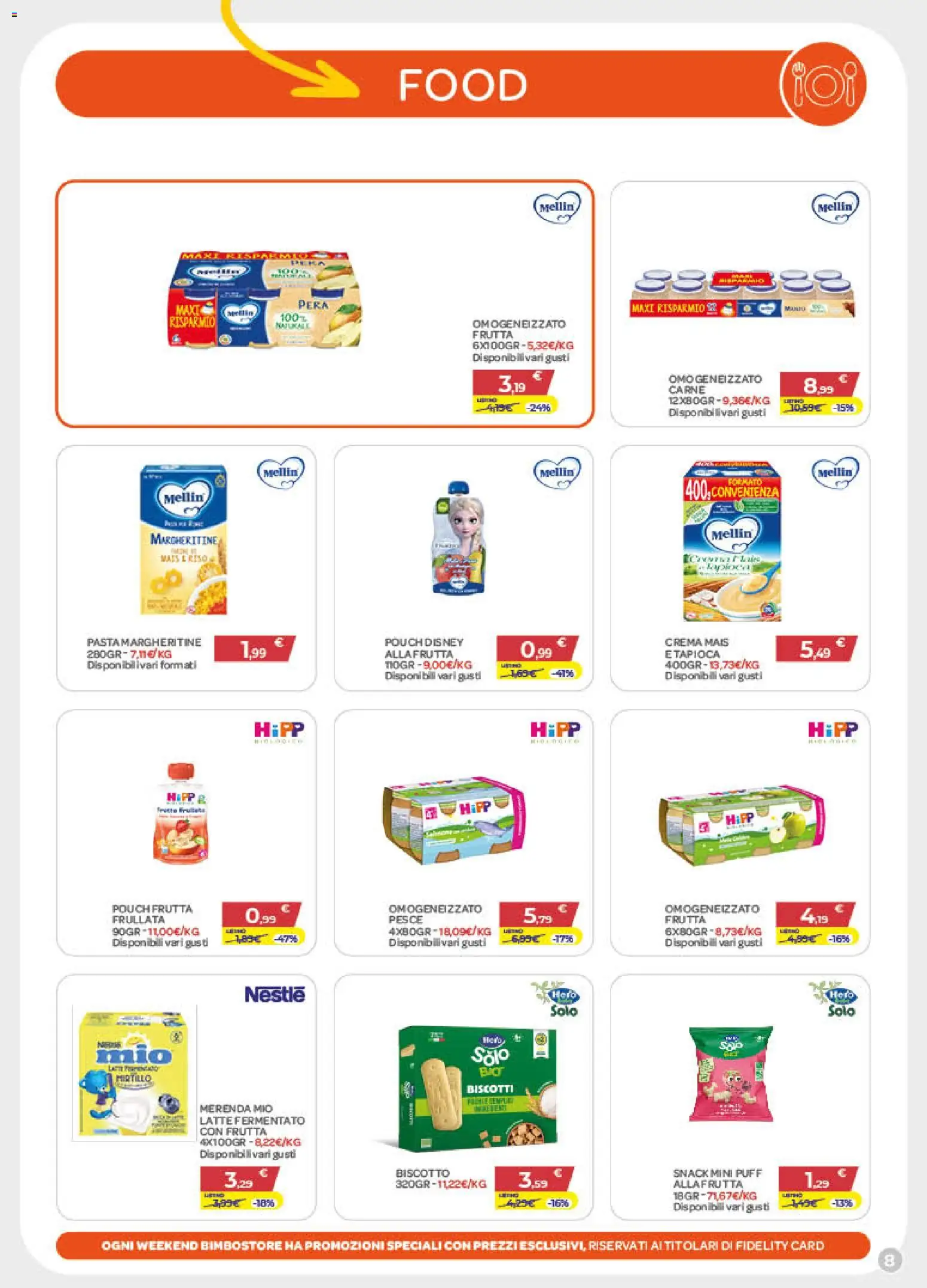 Volantino Bimbo store del 11.06.2026 | Pagina: 8 | Prodotti: Crema, Biscotti, Frutta, Pera