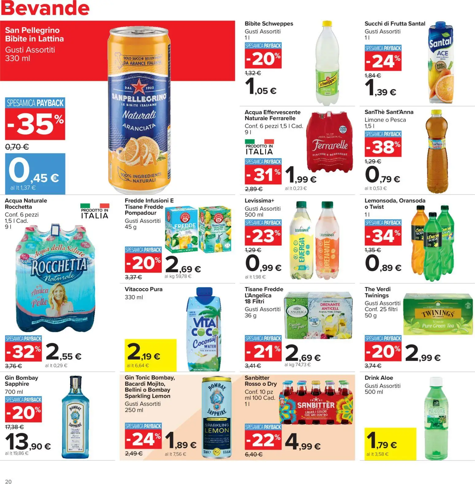 Volantino Carrefour del 13/07/2026 | Pagina: 20 | Prodotti: Acqua, The, Bibite, Menta
