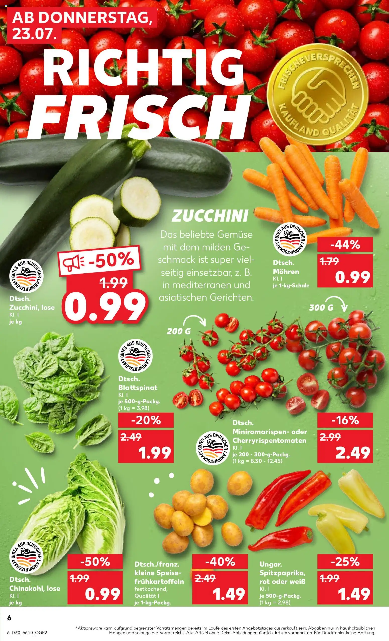 Kaufland Prospekt Stuttgart – gültig ab 23.07.2026 | Seite: 6 | Produkte: Mohren, Gemüse, Zucchini