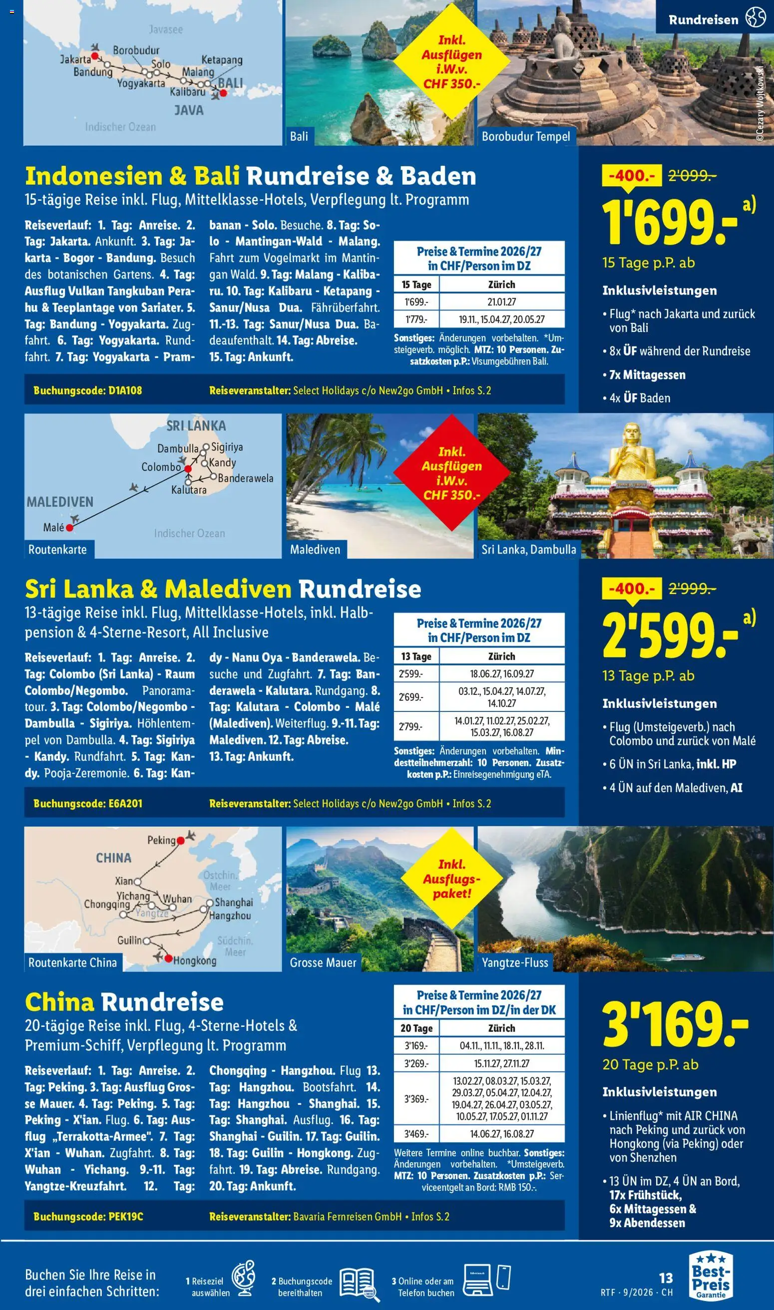 Lidl aktionen September/Oktober Reise-Highlights – gültig ab 14.09.2026 | Seite: 13