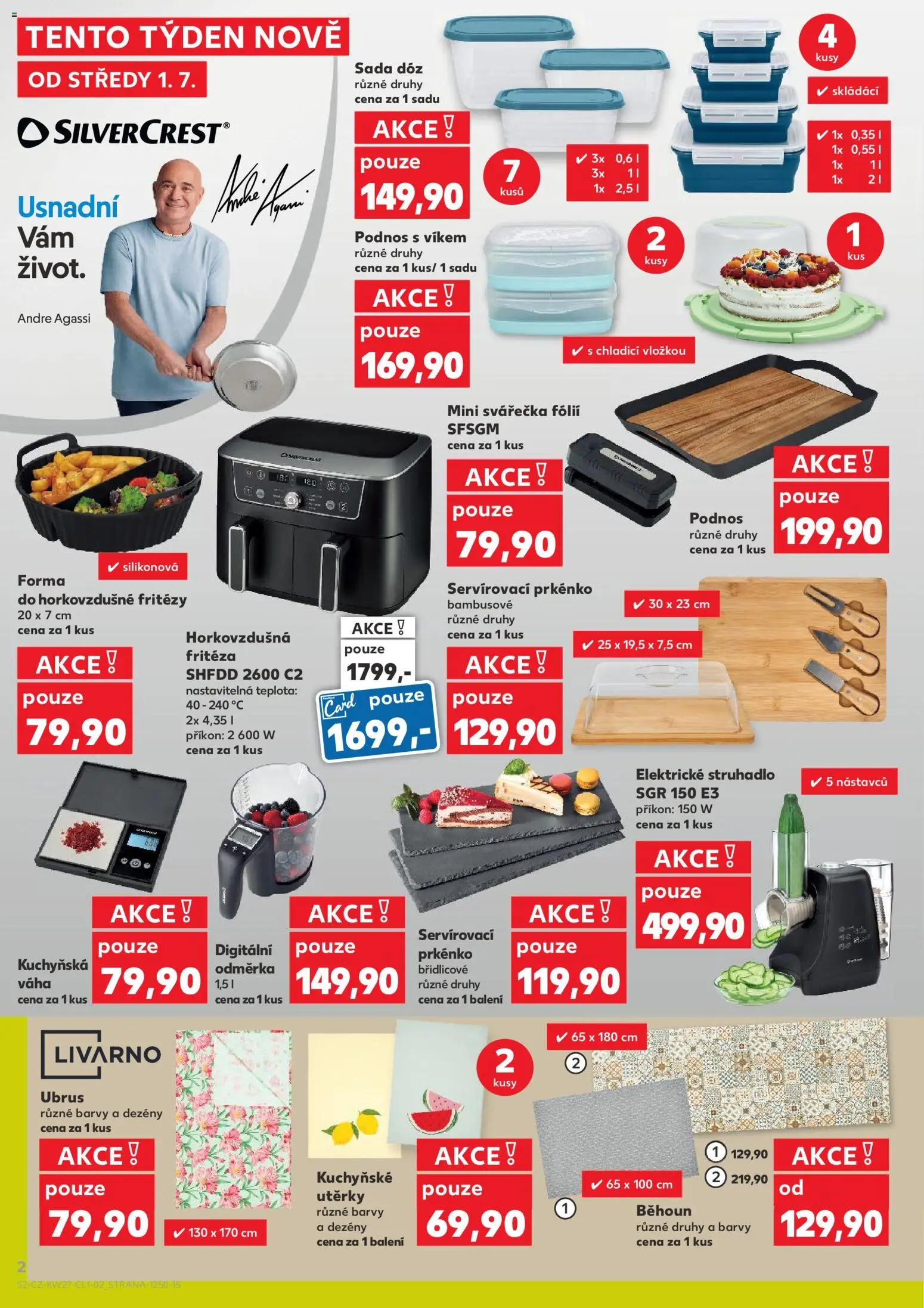 Kaufland leták - Kolín od 01.07.2026 | Strana: 2 | Produkty: Kuchyňské utěrky, Svářečka, Struhadlo, Horkovzdušná fritéza