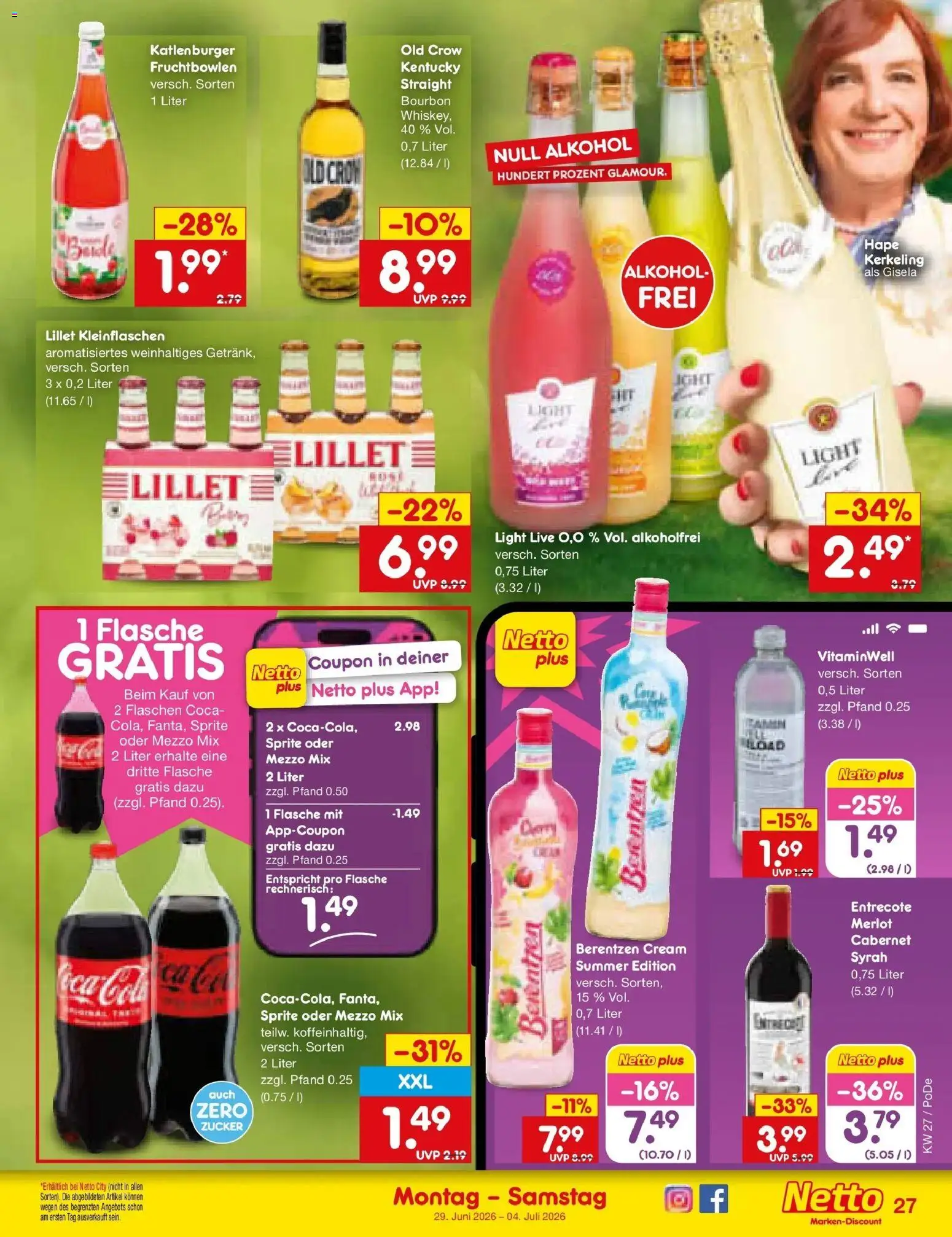 Netto Marken-Discount Prospekt Thierhaupten – gültig ab 29.06.2026 | Seite: 39 | Produkte: Lillet, Zucker, Bourbon, Whiskey
