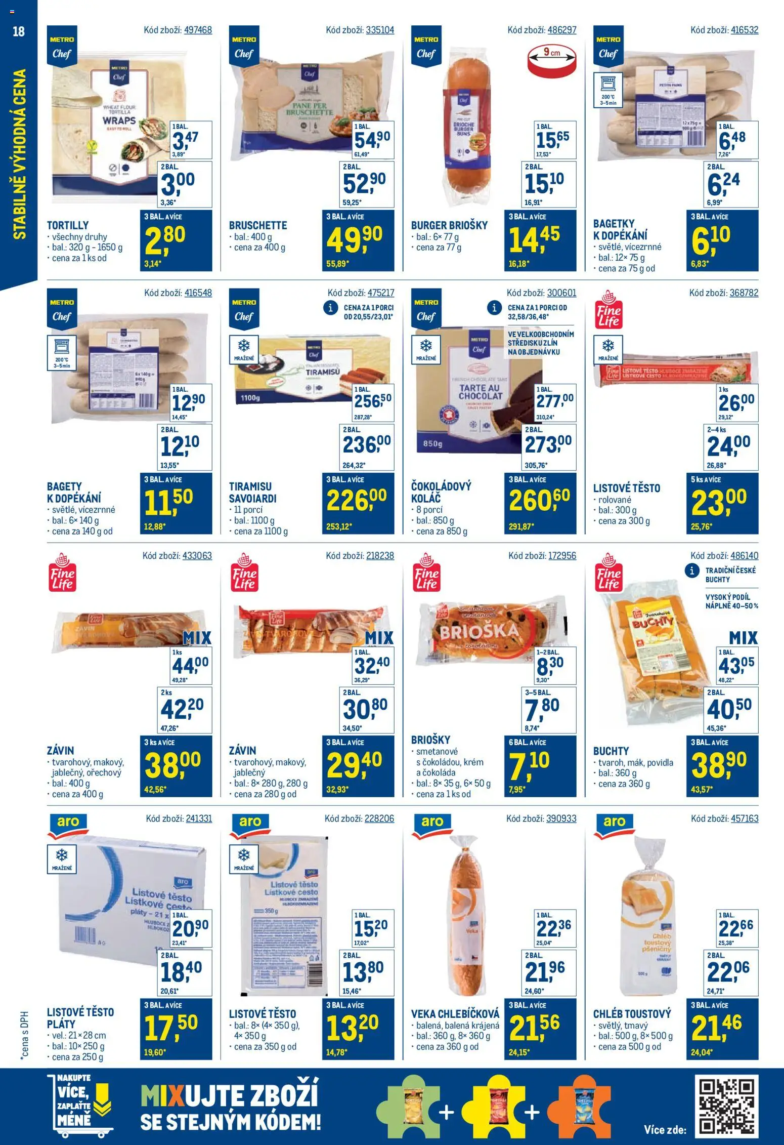 Makro leták - Stabilně výhodná cena od 18.05.2026 | Strana: 18 | Produkty: Brioška, Veka, Chléb, Bagety
