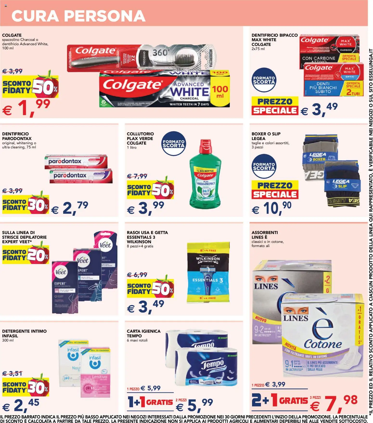 Volantino Esselunga S del 13/08/2026 | Pagina: 17 | Prodotti: Carta igienica, Spazzolino, Detergente, Boxer