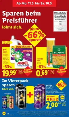 Náhled letáku Lidl Německo leták od 11.05.2026 | Strana: 18 | Produkty: Ariel, Rockstar, Energy drink