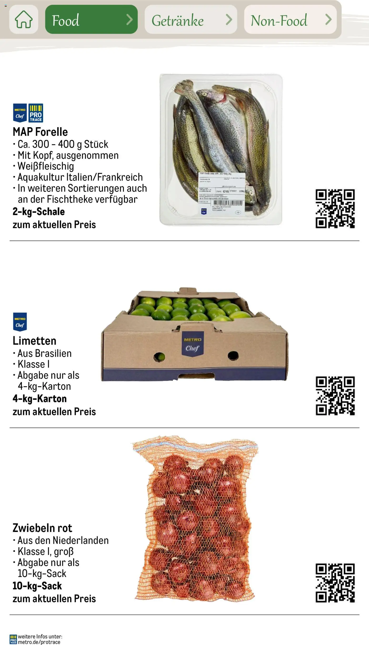 Metro Saisonkatalog Outdoor Dining – gültig ab 01.06.2026 | Seite: 20 | Produkte: Limetten, Zwiebeln