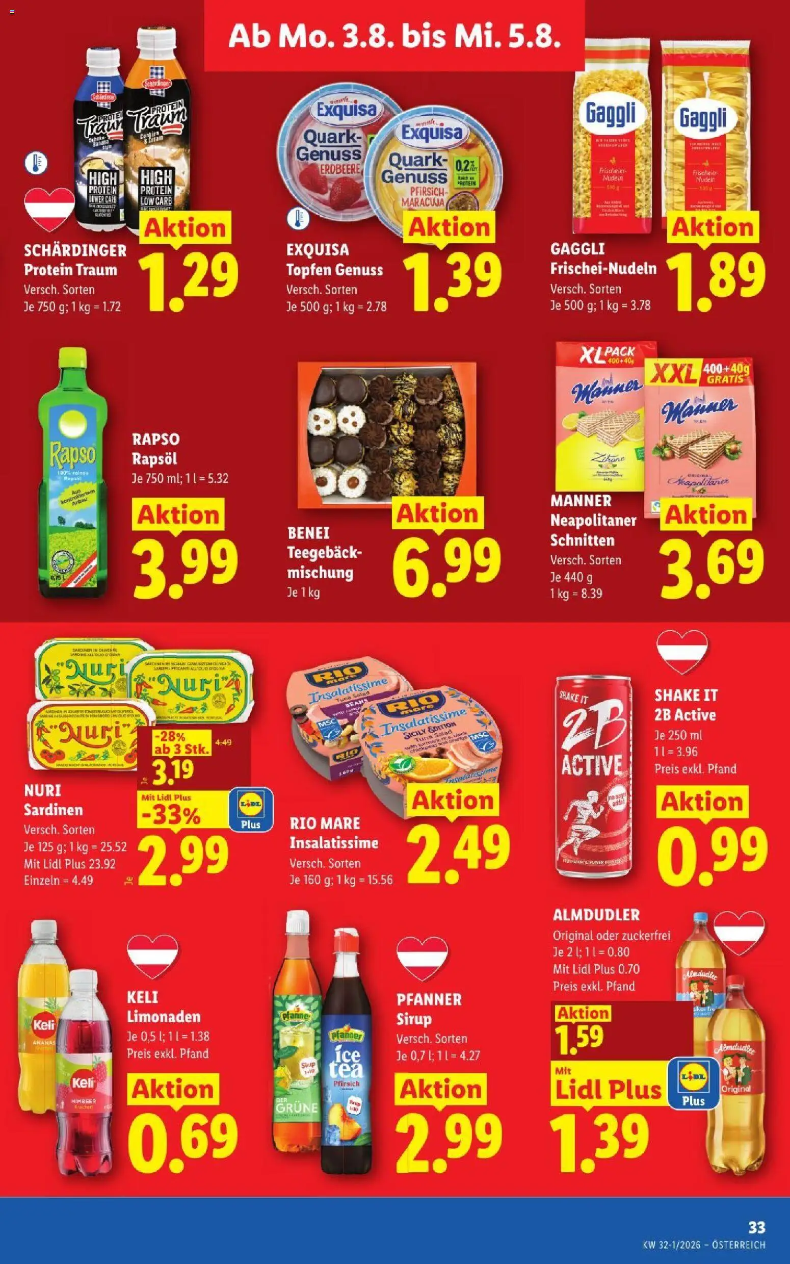 Lidl - Flugblatt gültig ab 30.07.2026 | Seite: 42 | Produkte: Pasta, Rapsöl, Nudeln, Ananas