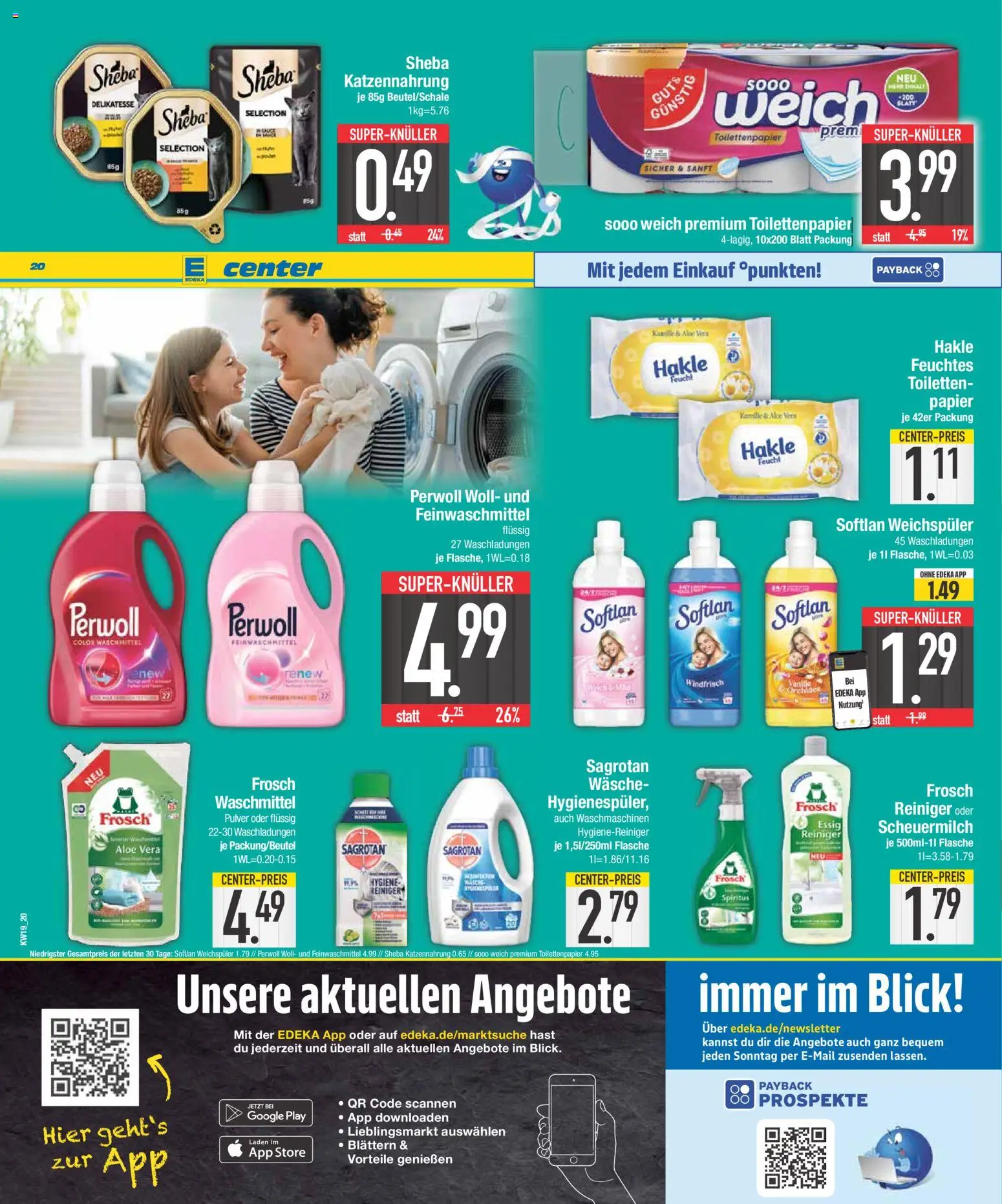 E center Prospekt 	 – gültig ab 04.05.2026 | Seite: 20 | Produkte: Perwoll, Weichspüler, Waschmittel, Toilettenpapier