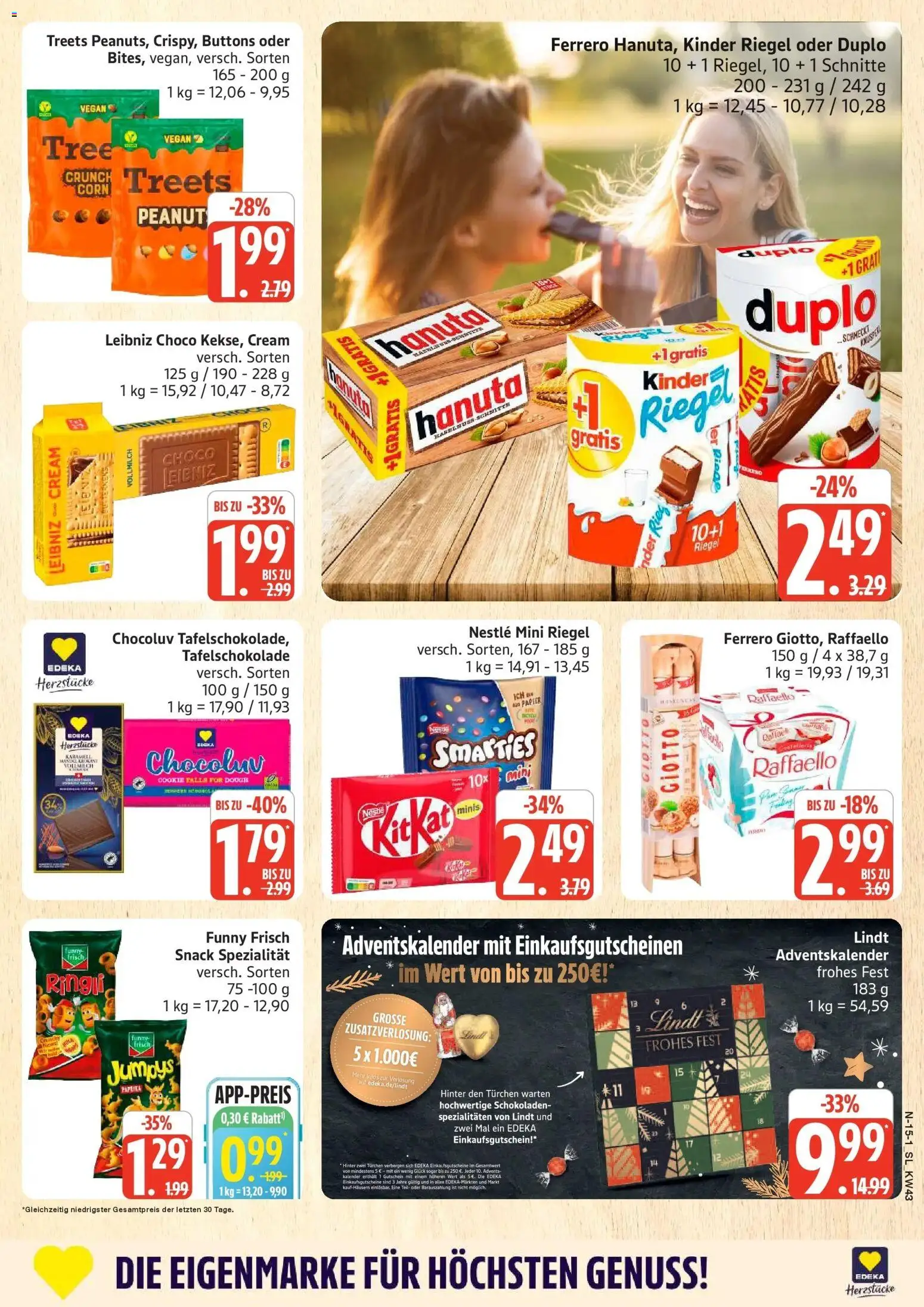 Edeka Prospekt Schleswig (ab 19.10.2026) » Angebote Online | Seite: 15 | Produkte: Raffaello, Smarties, Kinder riegel, Lindt