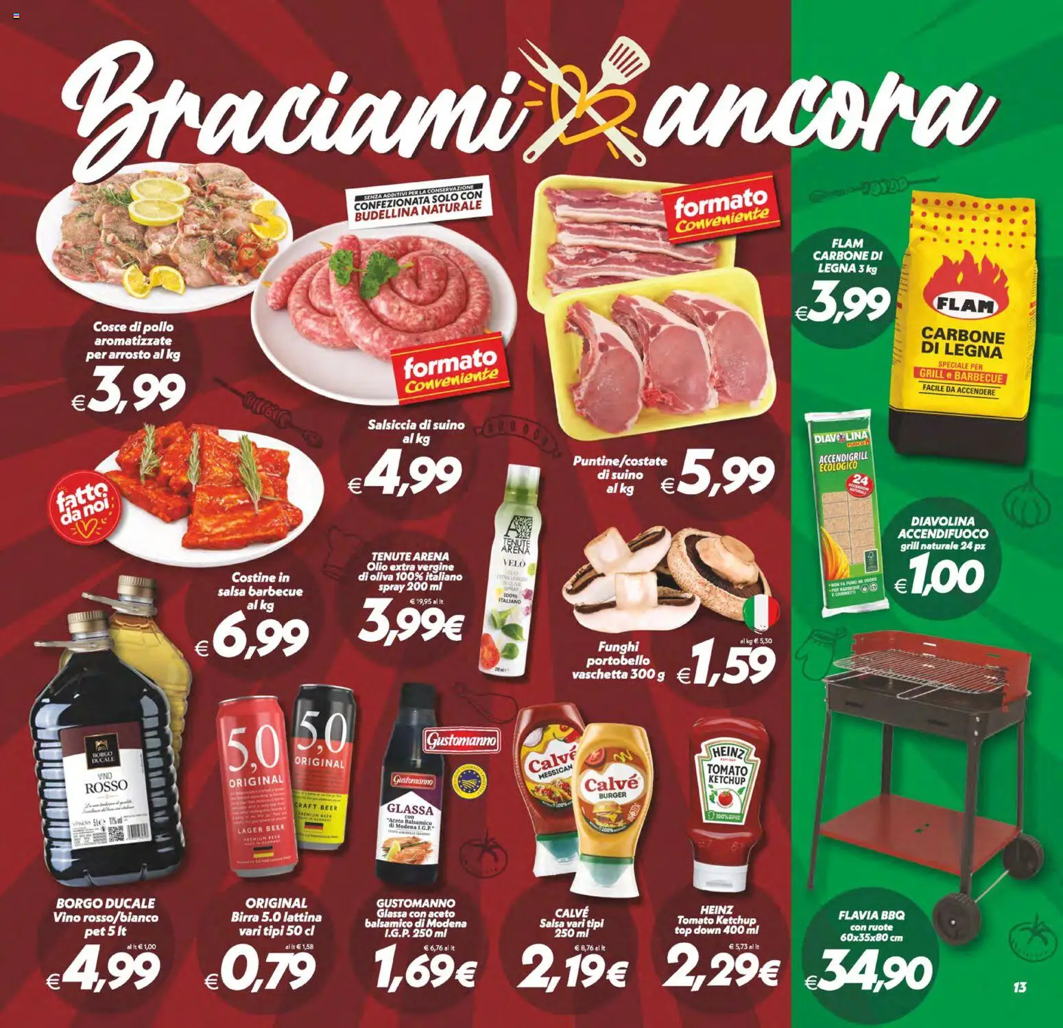 Volantino SuperConveniente del 11/08/2026 | Pagina: 13 | Prodotti: Carbone, Barbecue, Salsiccia, Vino