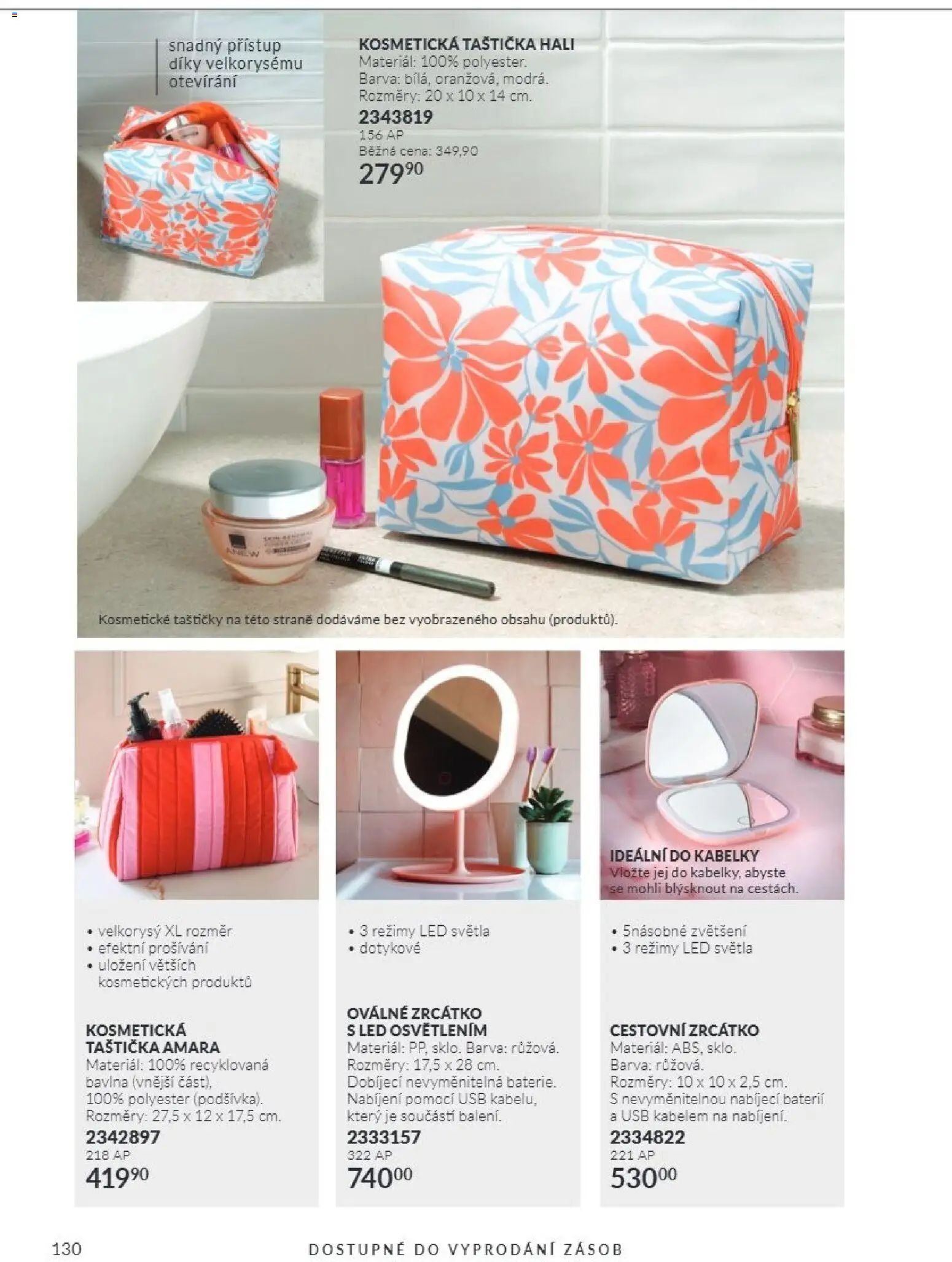 Avon Katalog 11/2026 od 01.11.2026 | Strana: 130 | Produkty: Kosmetické taštičky, Kosmetická taštička, USB, LED
