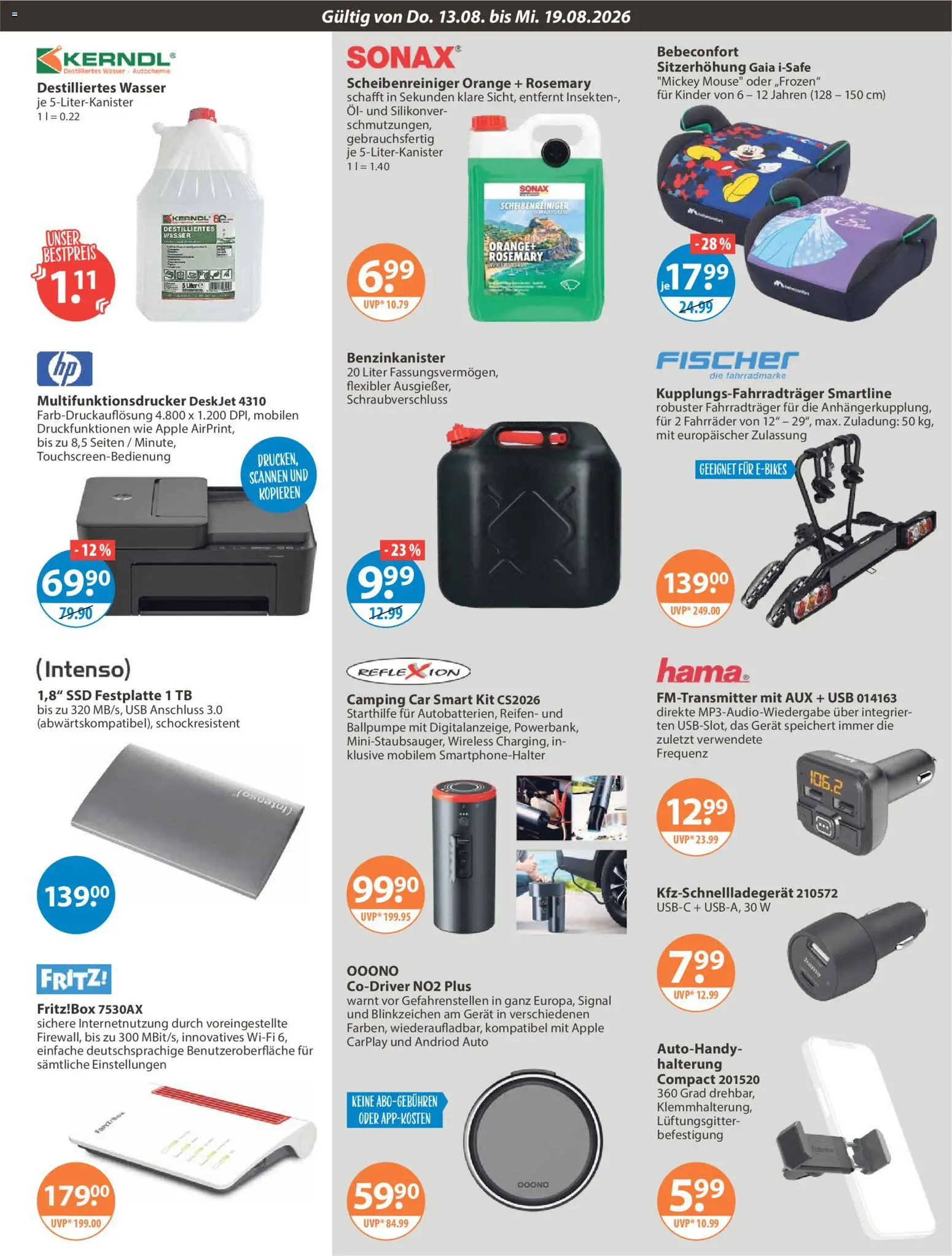 V-Markt Angebote – gültig ab 13.08.2026 | Seite: 13 | Produkte: USB, Öl, Apple, Wasser