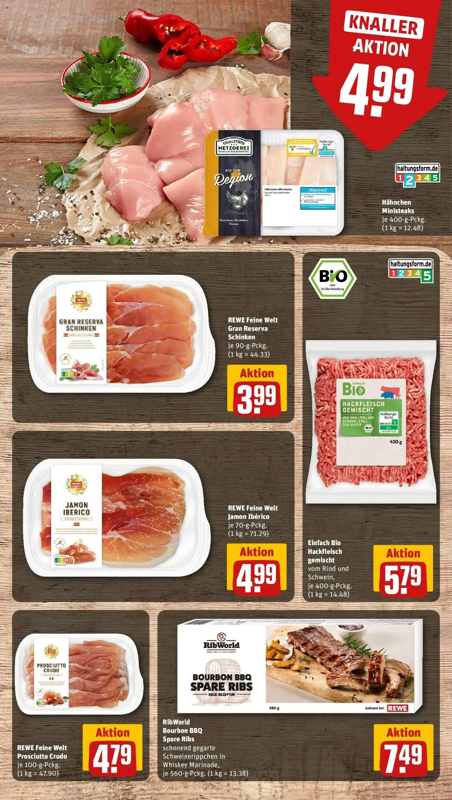 REWE Prospekt ab 28.09.2026 zum Blättern » Angebote | Seite: 14 | Produkte: Hahnchen, Spare ribs, Whiskey, Hackfleisch