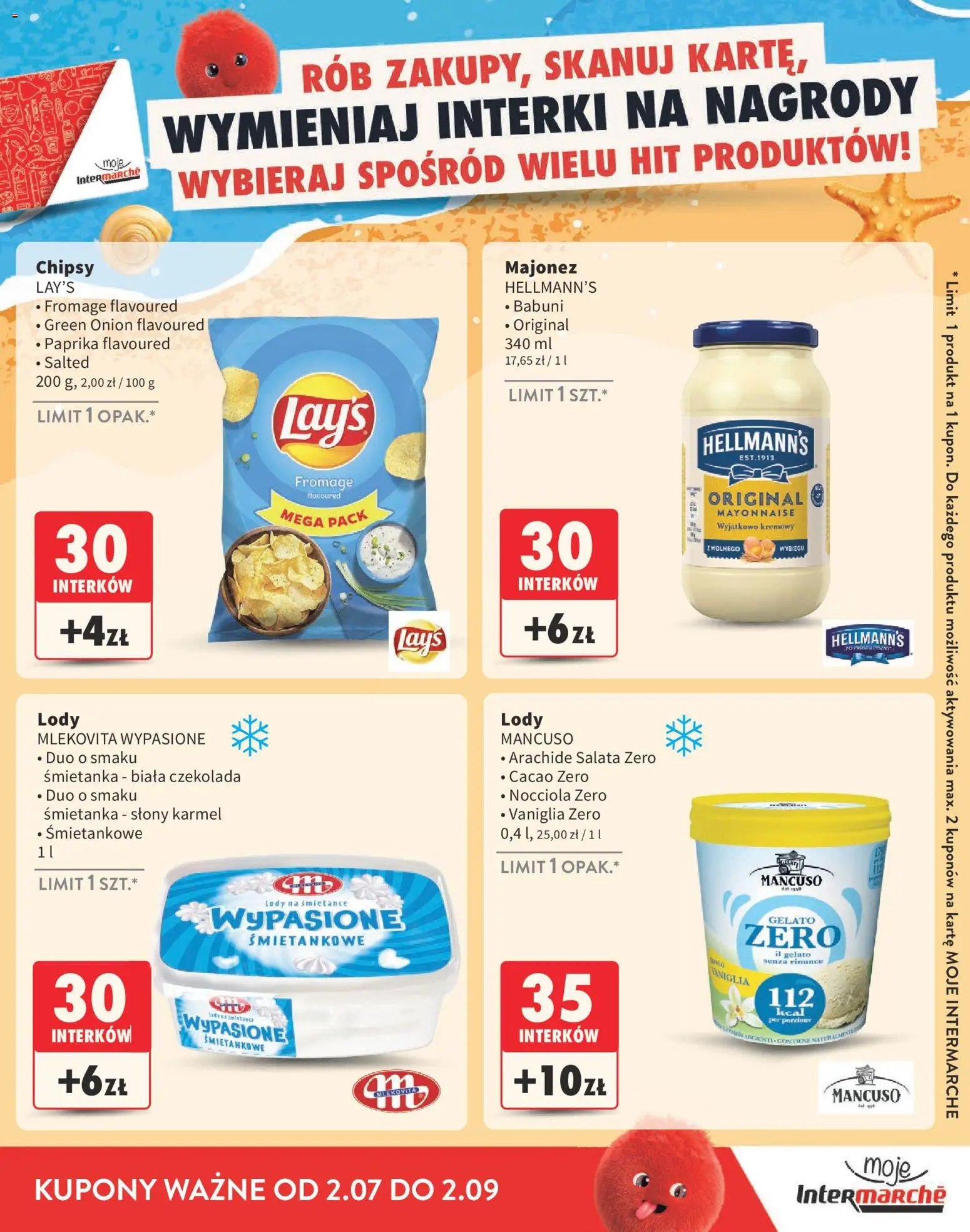 Intermarche gazetka - Katalog nagród od 02.07.2026 | Strona: 15 | Produkty: Chipsy, Czekolada, Lody, Majonez