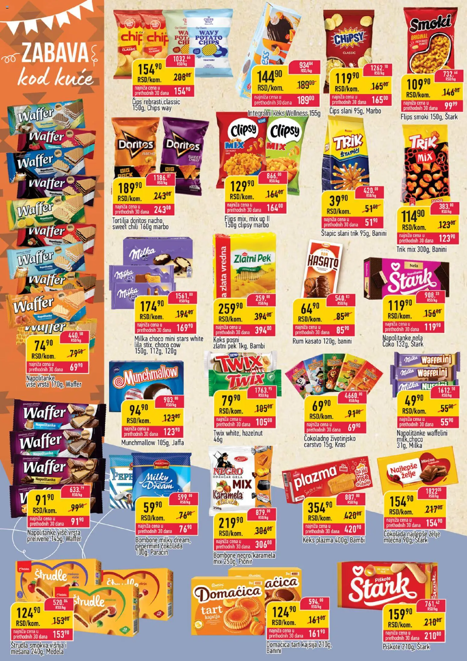 Zlatan Trag katalog - važi od 12.08.2026 | Strana: 8 | Proizvode: Čips, Štrudla, Doritos, Napolitanke