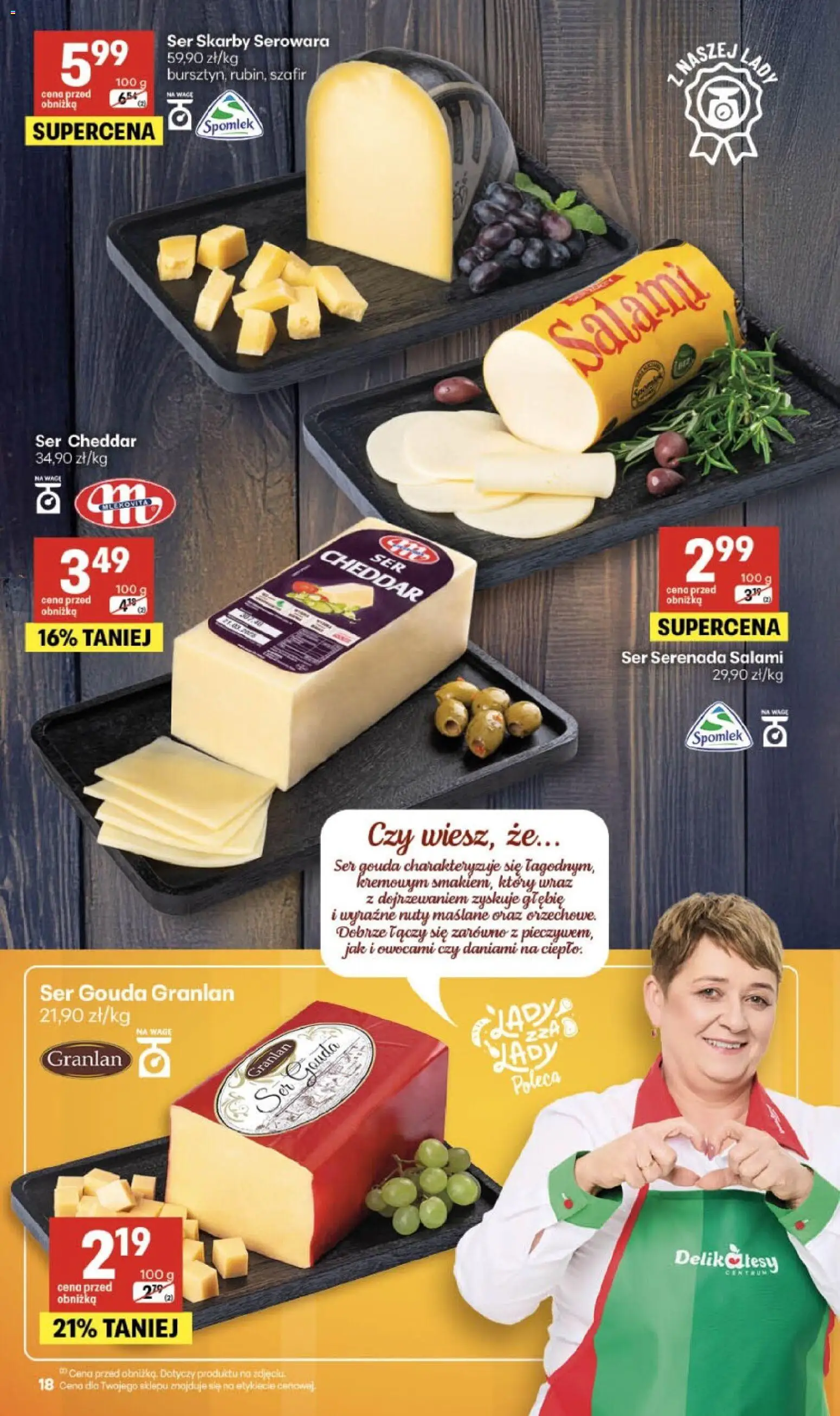 Delikatesy Centrum gazetka od 15.10.2026 | Strona: 18 | Produkty: Delikatesy, Cheddar, Ser gouda, Ser cheddar