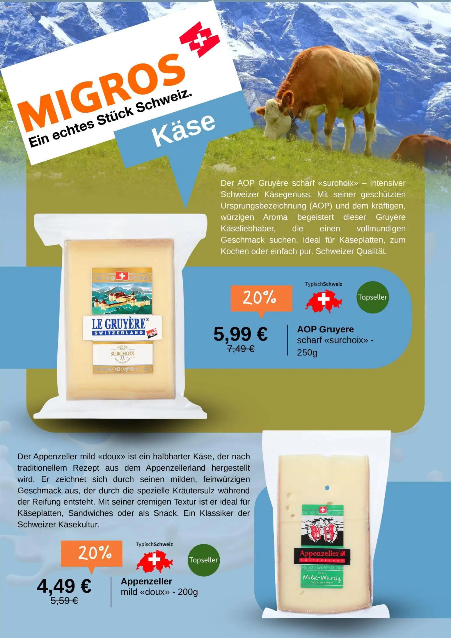 Migros Prospekt – gültig ab 23.06.2026 | Seite: 3 | Produkte: Käse