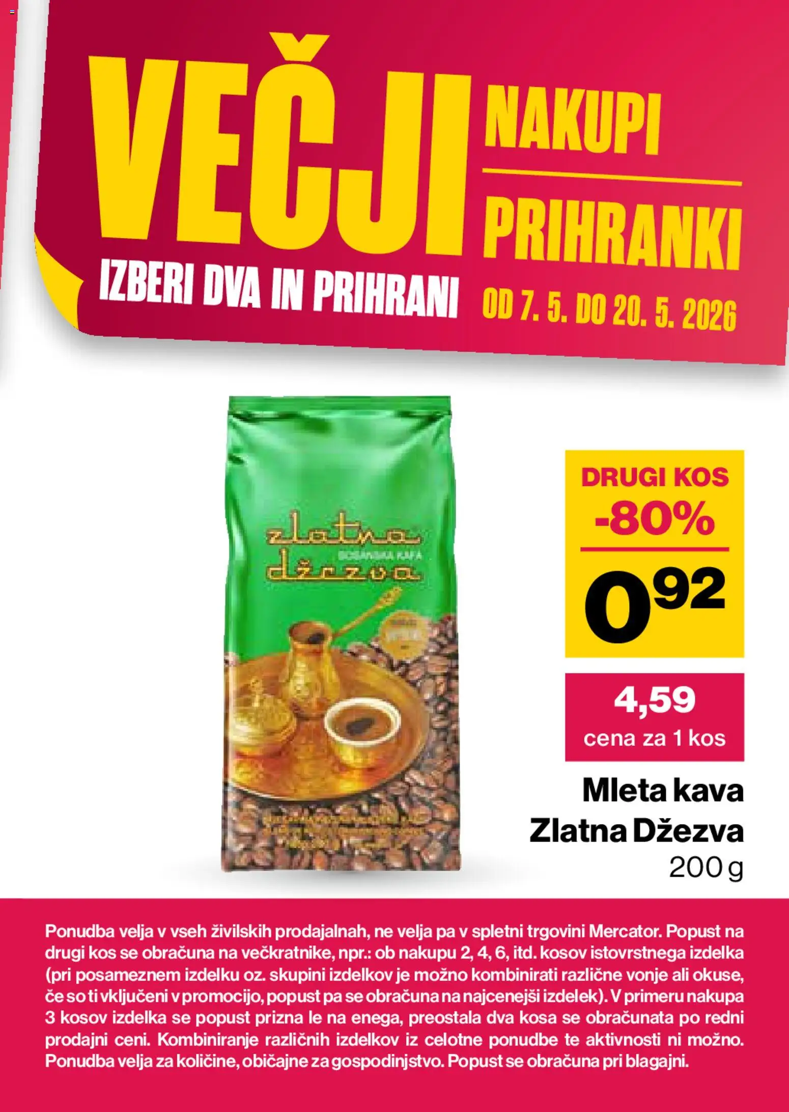 Novi Mercator katalog ponudbe – veljaven od 07.05.2026 | Stran: 47 | Izdelki: Kos, Kava