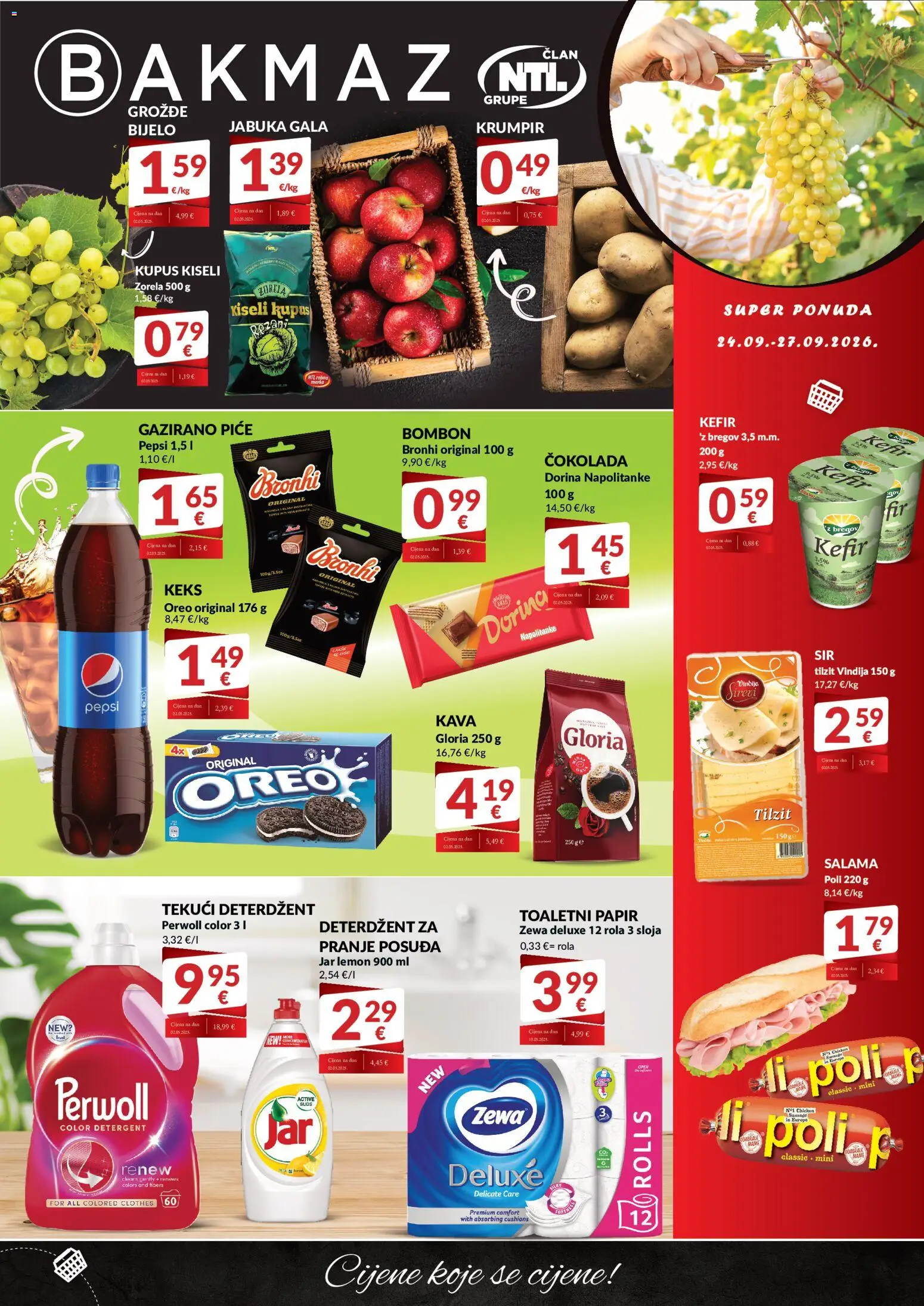 Bakmaz katalog | vrijedi od 24.09.2026 | Stranica: 1 | Proizvodi: Kava, Čokolada, Salama, Grožđe