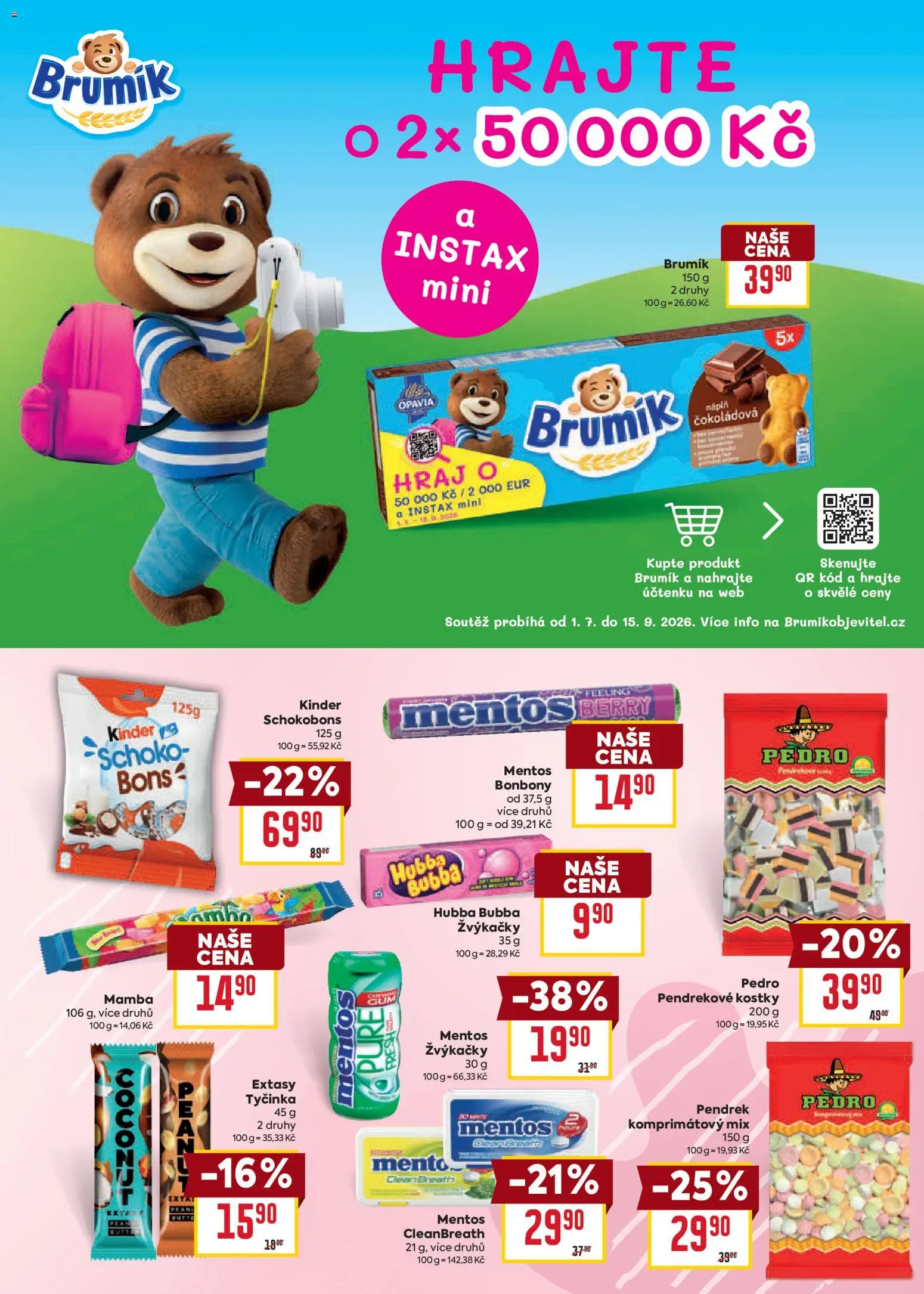 Billa leták - Na cestě za jedničkami od 05.08.2026 | Strana: 15 | Produkty: Bonbóny, Kostky, Kinder, Brumik