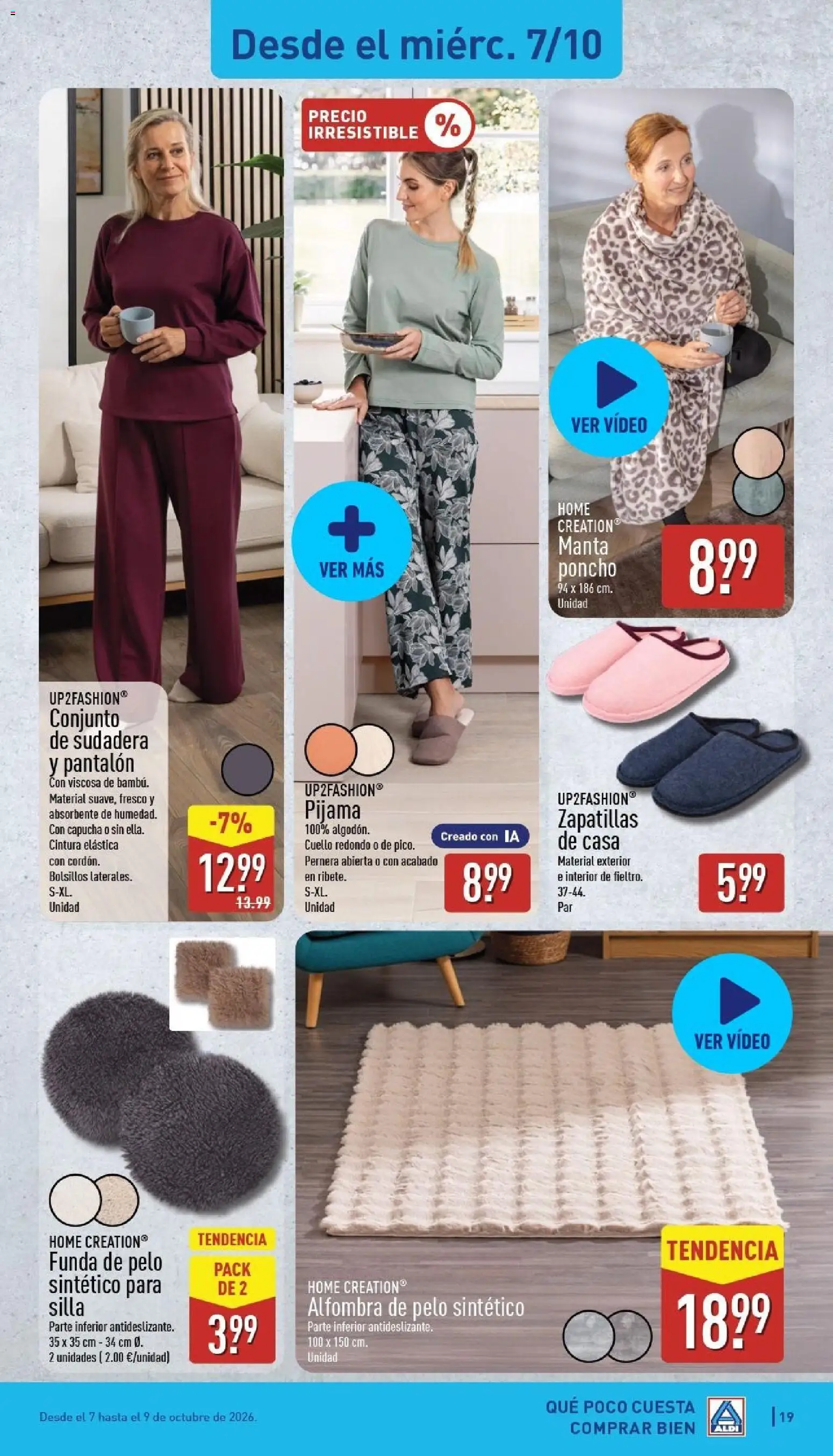 Aldi folleto Baleares │ válido desde el 05/10/2026 | Página: 19 | Productos: Sudadera, Pijama, Video, Manta