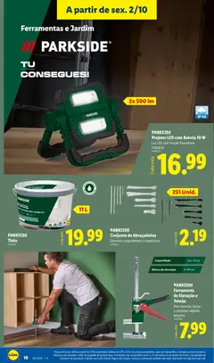Pré-visualização PARKSIDE Projetor LED com Bateria 10 W, Luz LED com função Powerbank Dobrável válido de 28/09/2026 | Página: 18 | Produtos: Tinta, Ferramentas, Projetor, Bateria