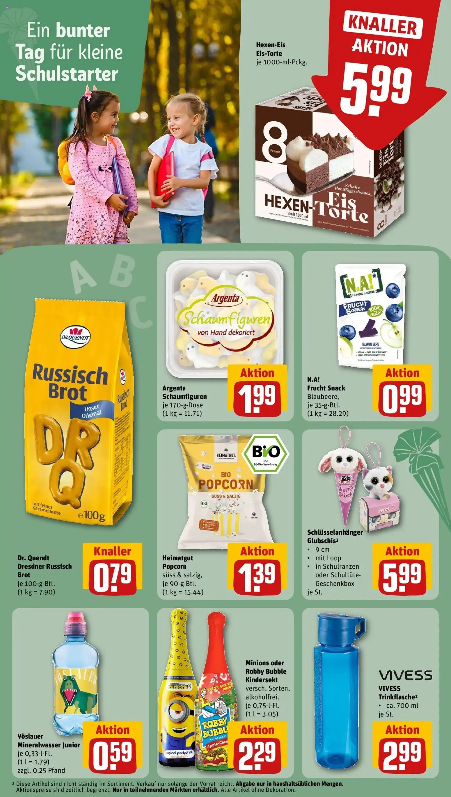 REWE Prospekt ab 10.08.2026 zum Blättern » Angebote | Seite: 15 | Produkte: Eistorte, Mineralwasser, Brot, Popcorn