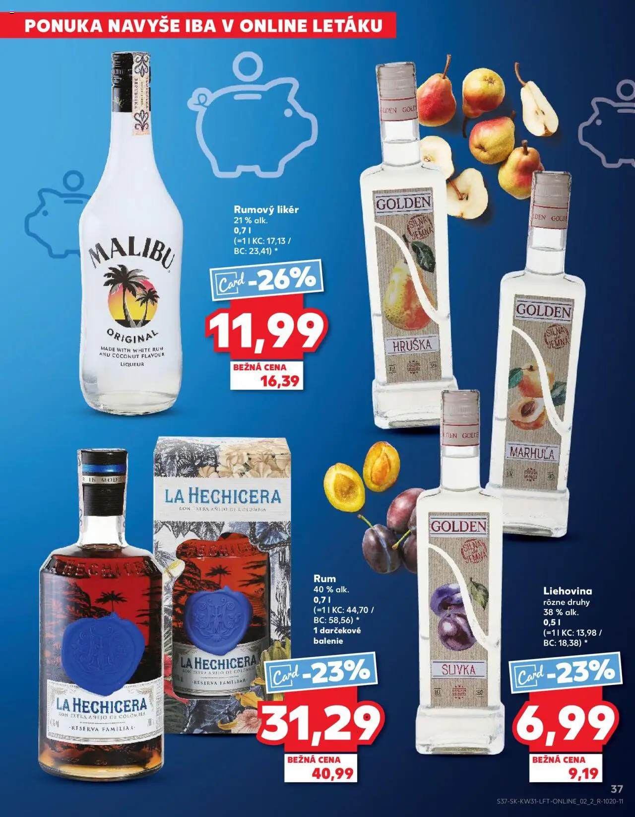 Nové Kaufland akcie – leták je platný od 31.07.2025 | Strana: 37 | Produkty: Malibu, Rum