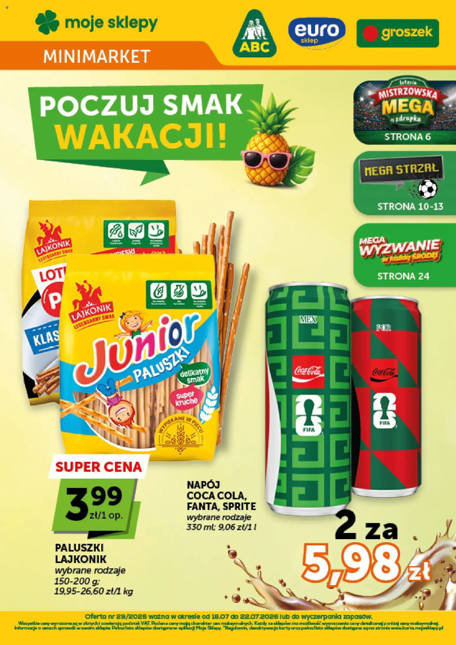 Groszek gazetka - Minimarket od 16.07.2026 | Strona: 1 | Produkty: Groszek, Sprite, Paluszki
