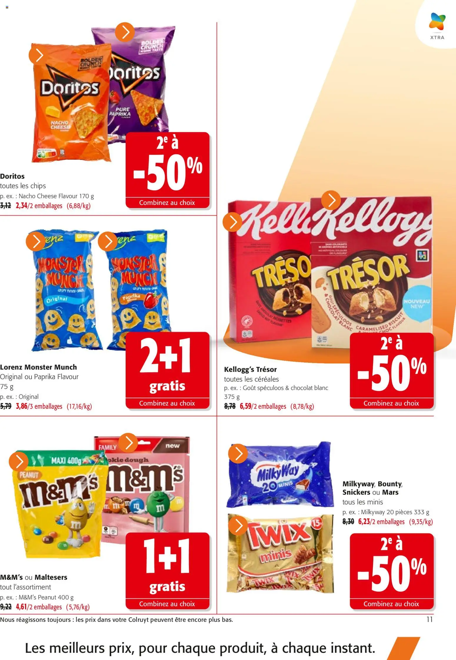{H1} | Page: 11 | Produits: Paprika, Chocolat blanc, Snickers, Chocolat