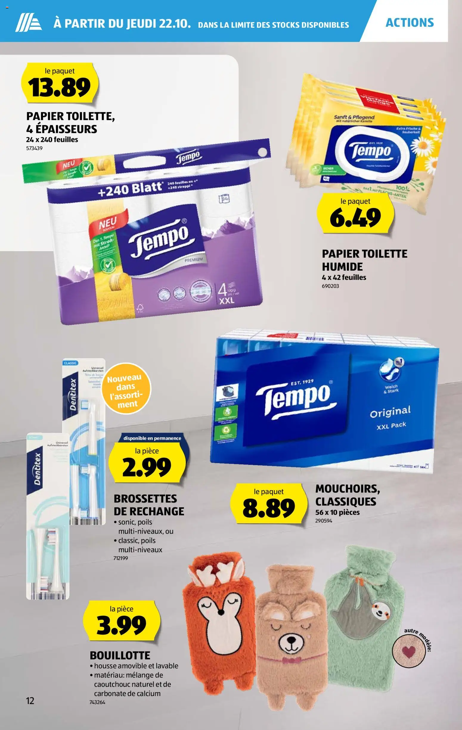 Aldi aktionen FR – gültig ab 22.10.2026 | Seite: 12 | Produkte: Toilette