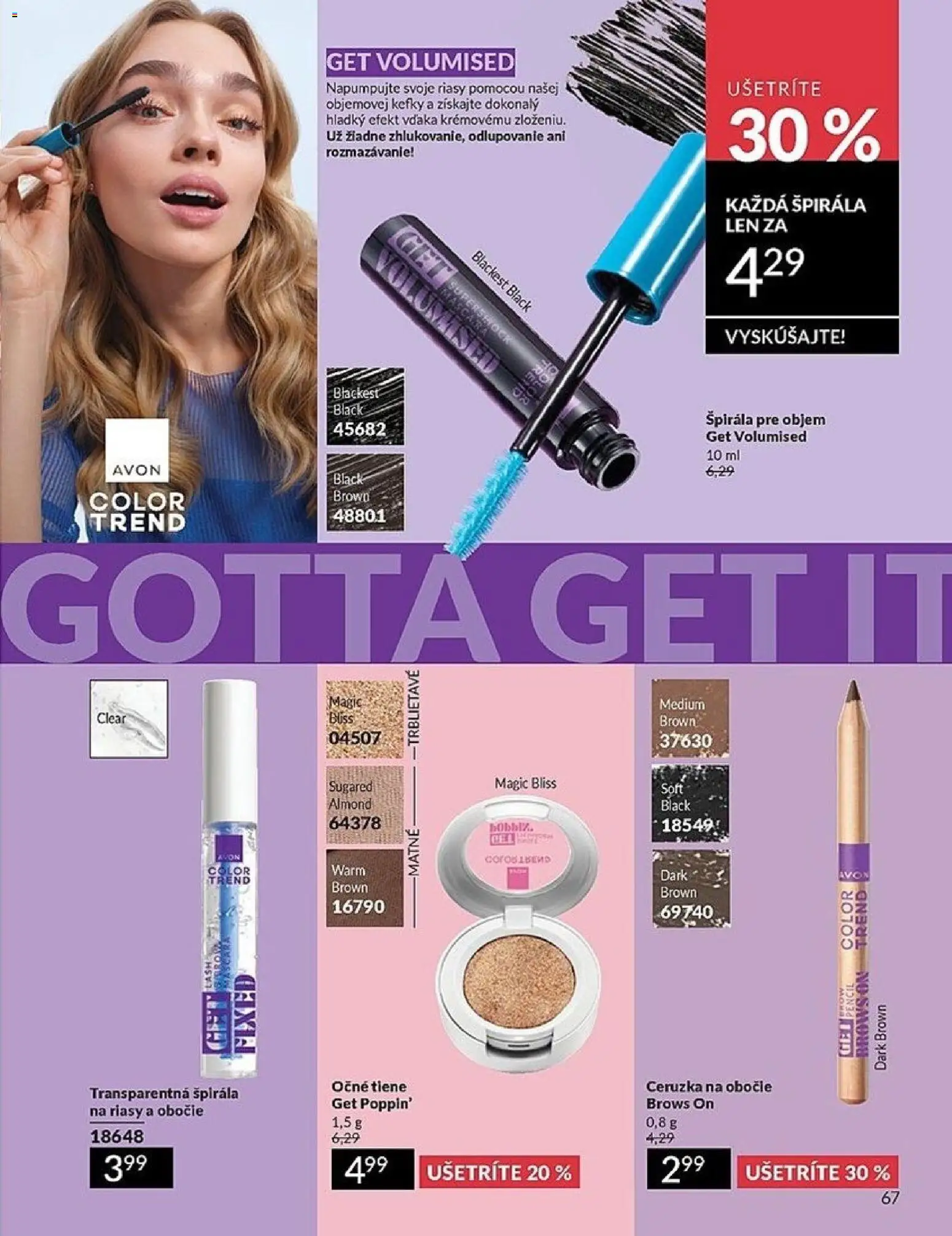 Nové Avon akcie – leták je platný od 01.05.2026 | Strana: 67 | Produkty: Očné tiene, Ceruzka
