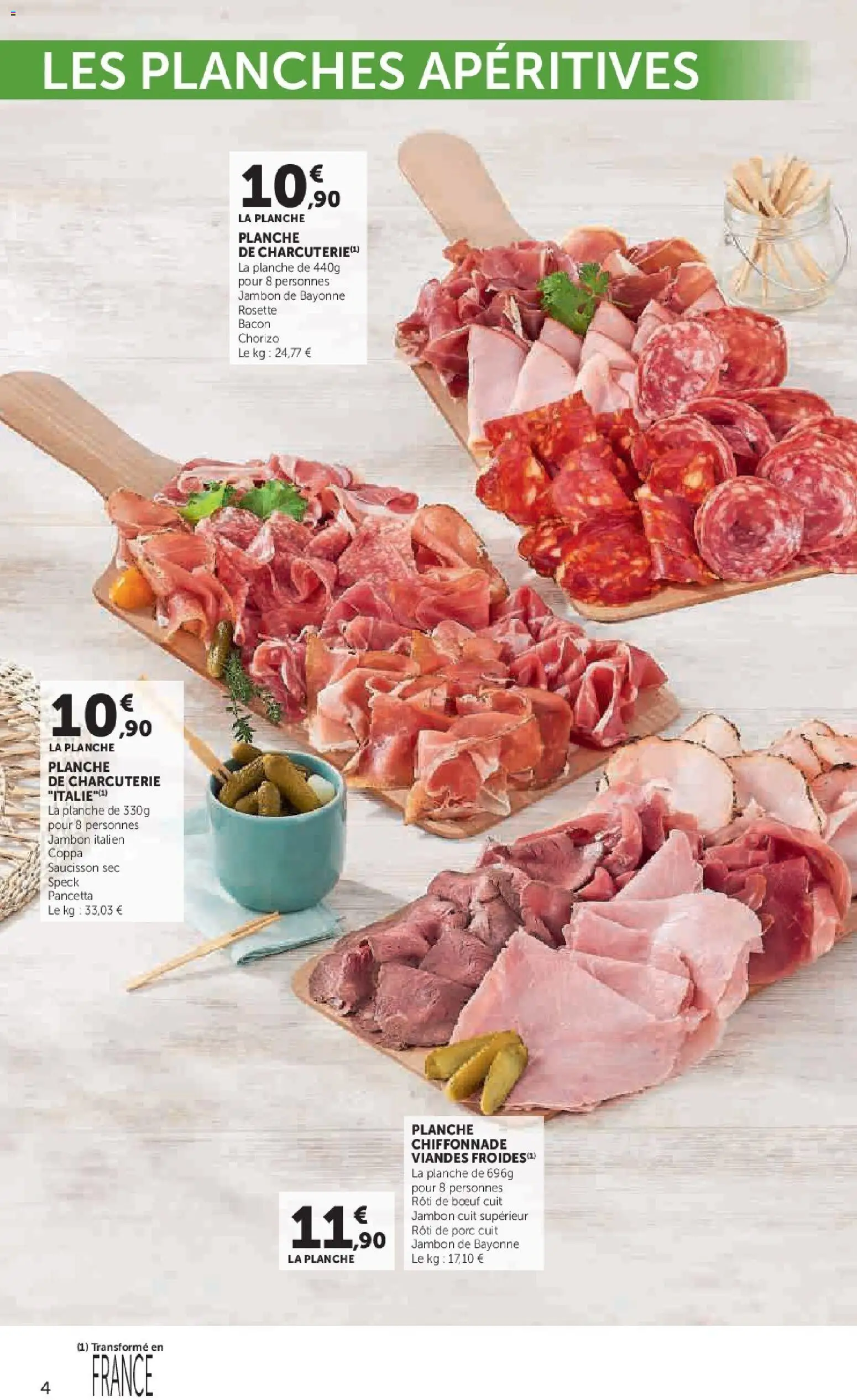 {H1} | Page: 4 | Produits: Chorizo, Saucisson, Saucisson sec, Jambon