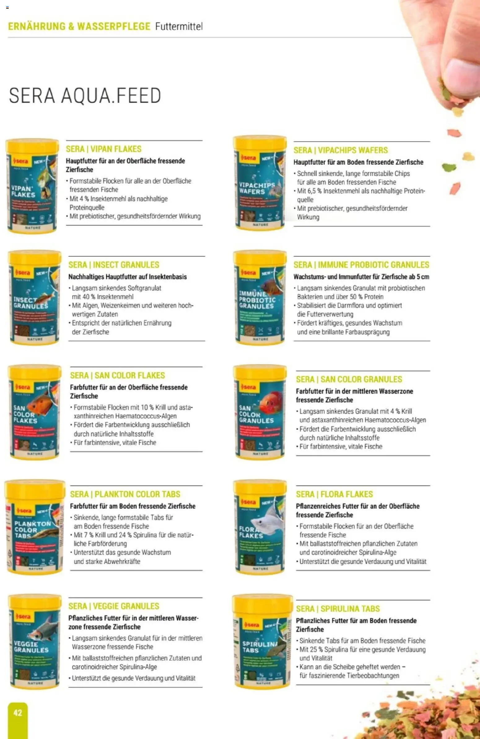 zookauf Themenkatalog Aqua – gültig ab 01.10.2026 | Seite: 42 | Produkte: Wasser, Chips, Flocken