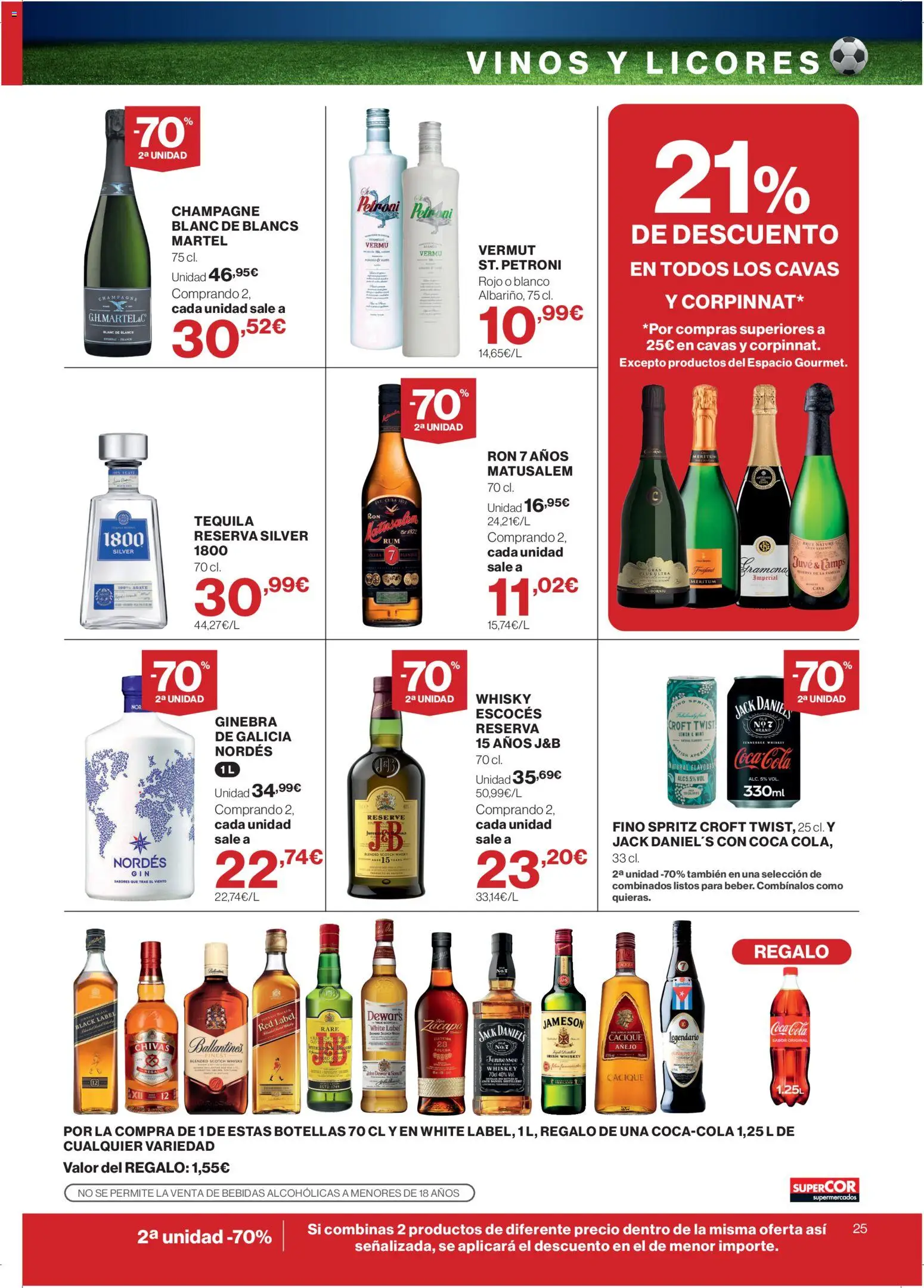 Supercor folleto │ válido desde el 04.06.2026 | Página: 25 | Productos: Ron, Ginebra, Πρίζες, Whisky