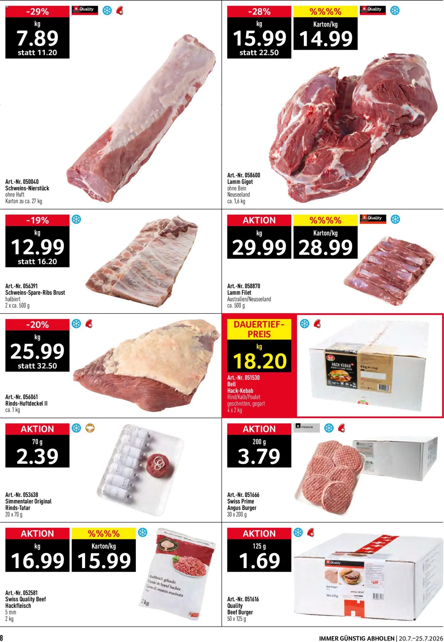 Prodega aktionen – gültig ab 20.07.2026 | Seite: 8 | Produkte: Burger, Rindfleisch