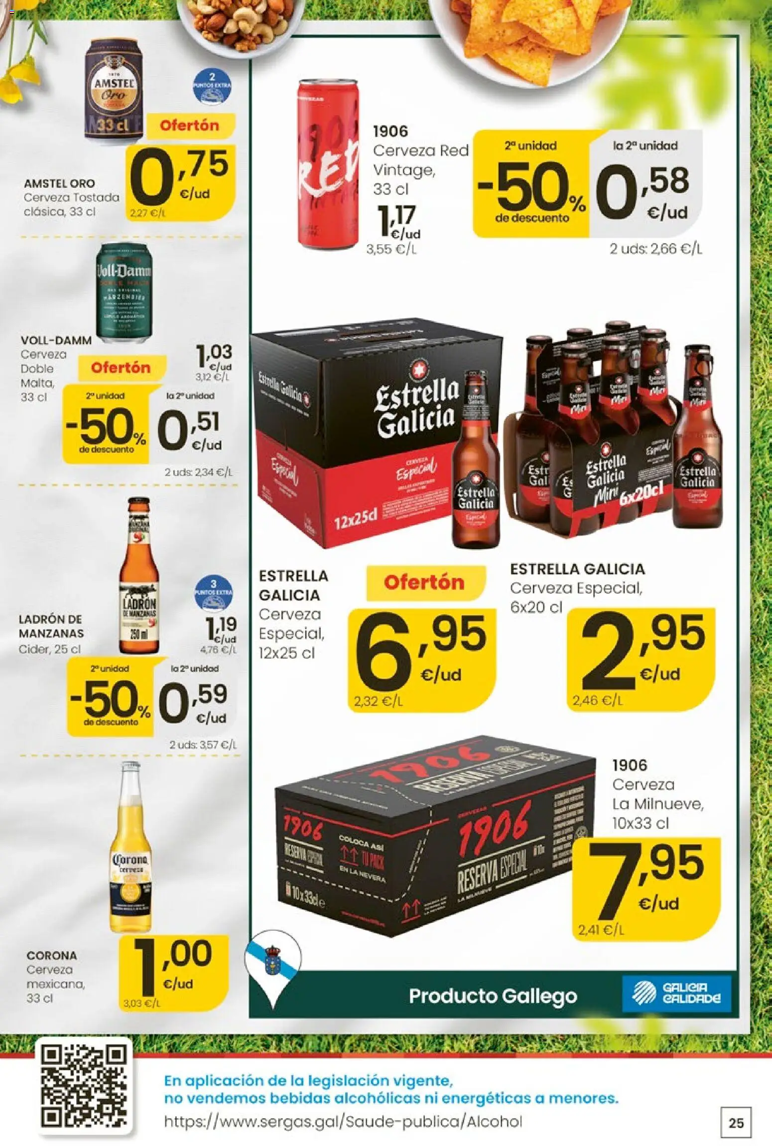 Eroski Ofertones de verano │ válido desde el 28.05.2026 | Página: 25 | Productos: Cerveza, Manzanas, Nevera