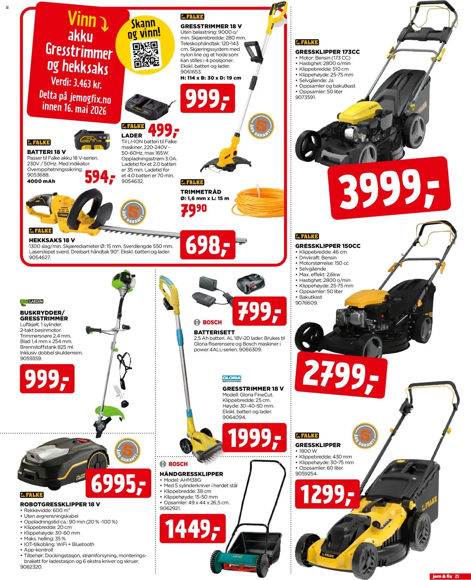 {H1} | Side: 25 | Produkter: Ladestasjon, Robotgressklipper, Batteri, Håndtak