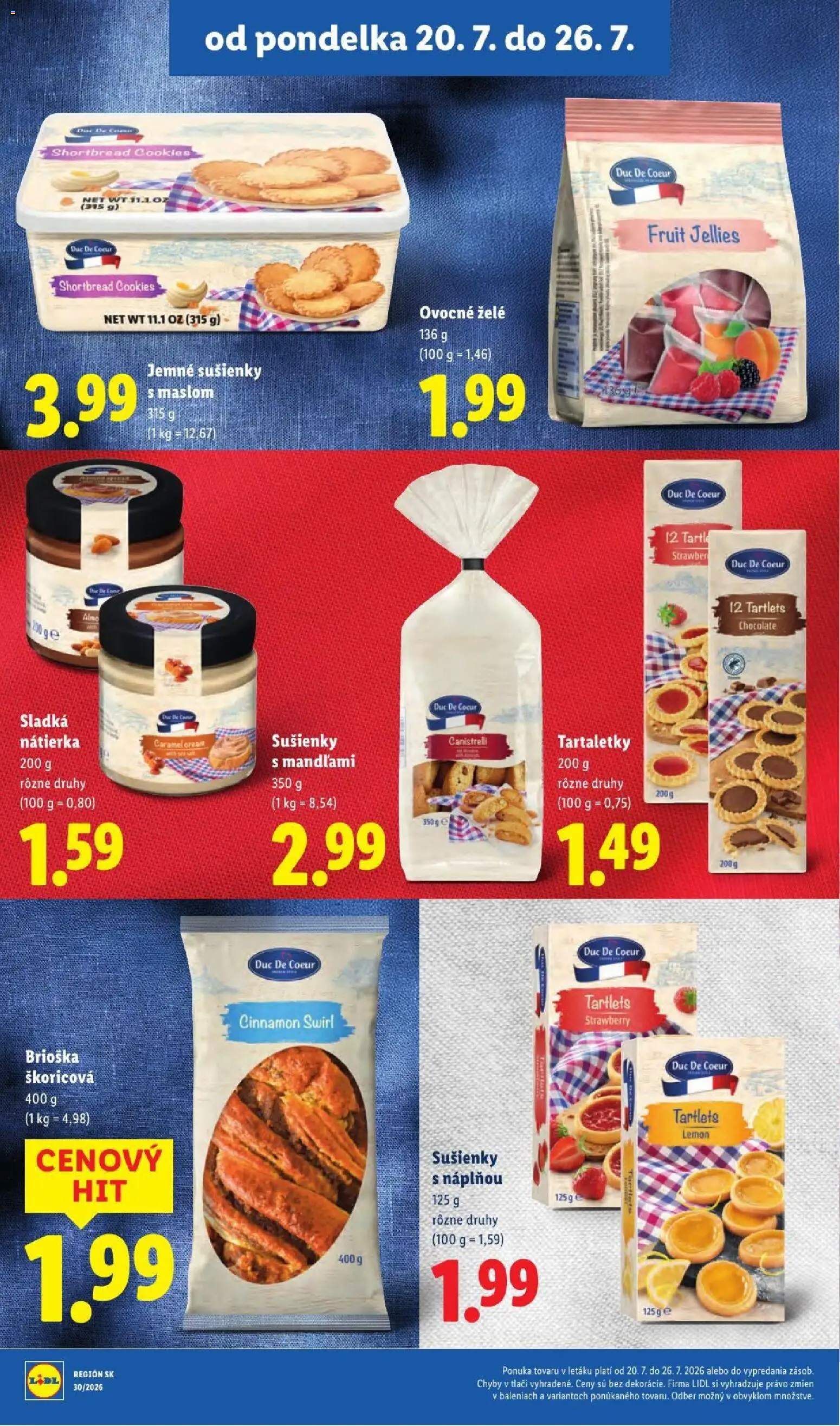 Nové Lidl akcie – leták je platný od 20.07.2026 | Strana: 37 | Produkty: Sušienky, Nátierka, Brioška