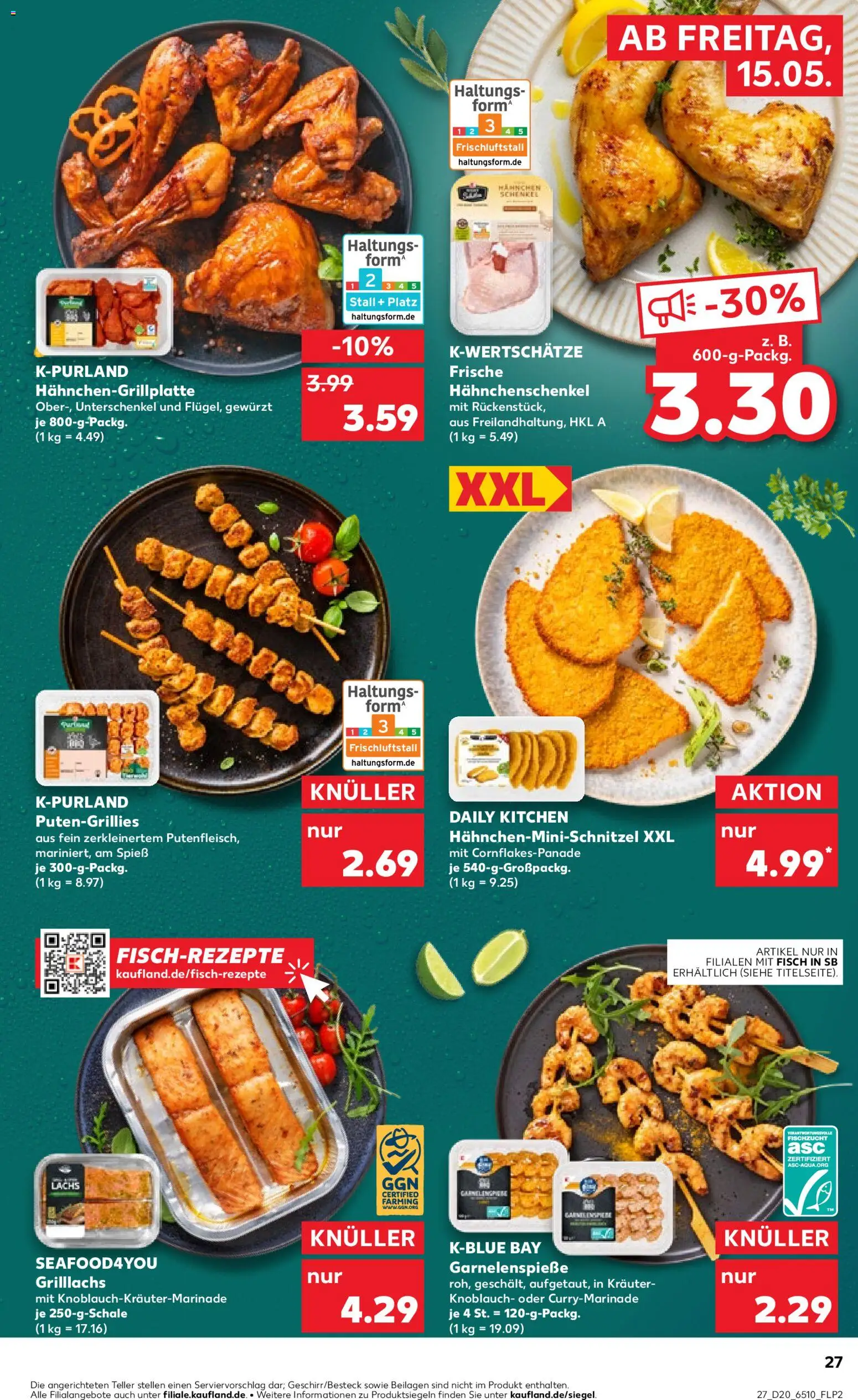 Kaufland Prospekt Köln	 – gültig ab 15.05.2026 | Seite: 27 | Produkte: Hahnchen, Hahnchenschenkel, Fisch, Knoblauch