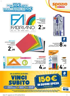 Anteprima del volantino Spazio Conad volantino Scuola 2026 valido a partire dal 21/08/2026 | Pagina: 9 | Prodotti: Data, Blocco da disegno