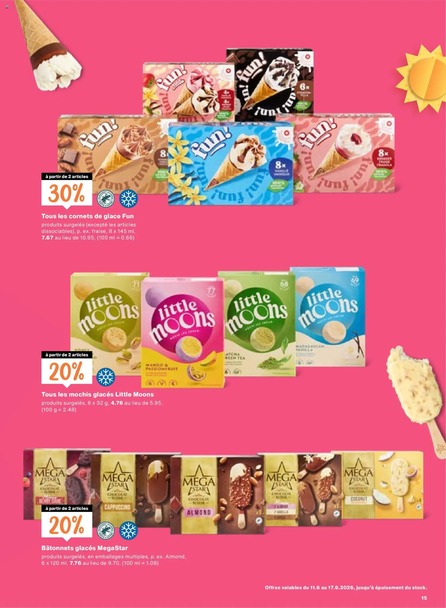 Migros aktionen FR – gültig ab 11.06.2026 | Seite: 15 | Produkte: Glace