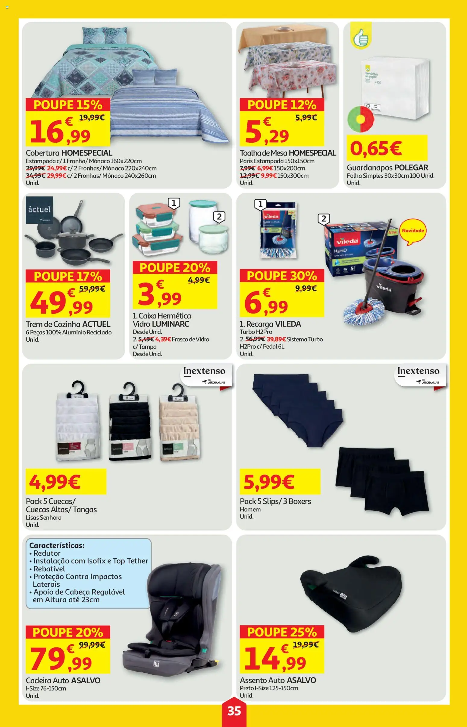 Auchan folheto │ válido de 02/07/2026 | Página: 35 | Produtos: Top, Guardanapos, Toalha de mesa, Cuecas