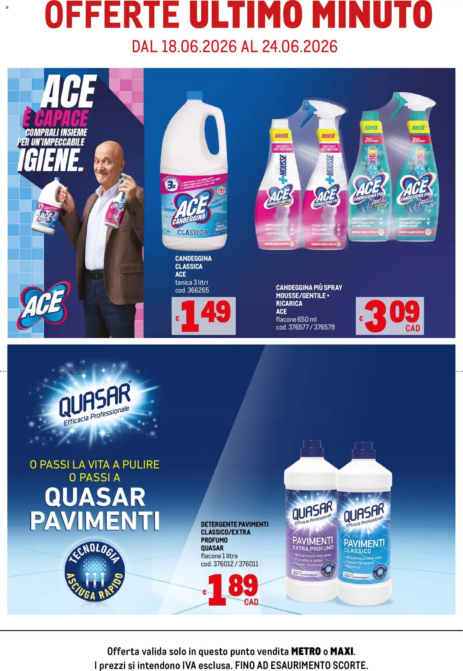 Volantino Metro del 18.06.2026 | Pagina: 2 | Prodotti: Detergente, Tanica, Robot, Profumo