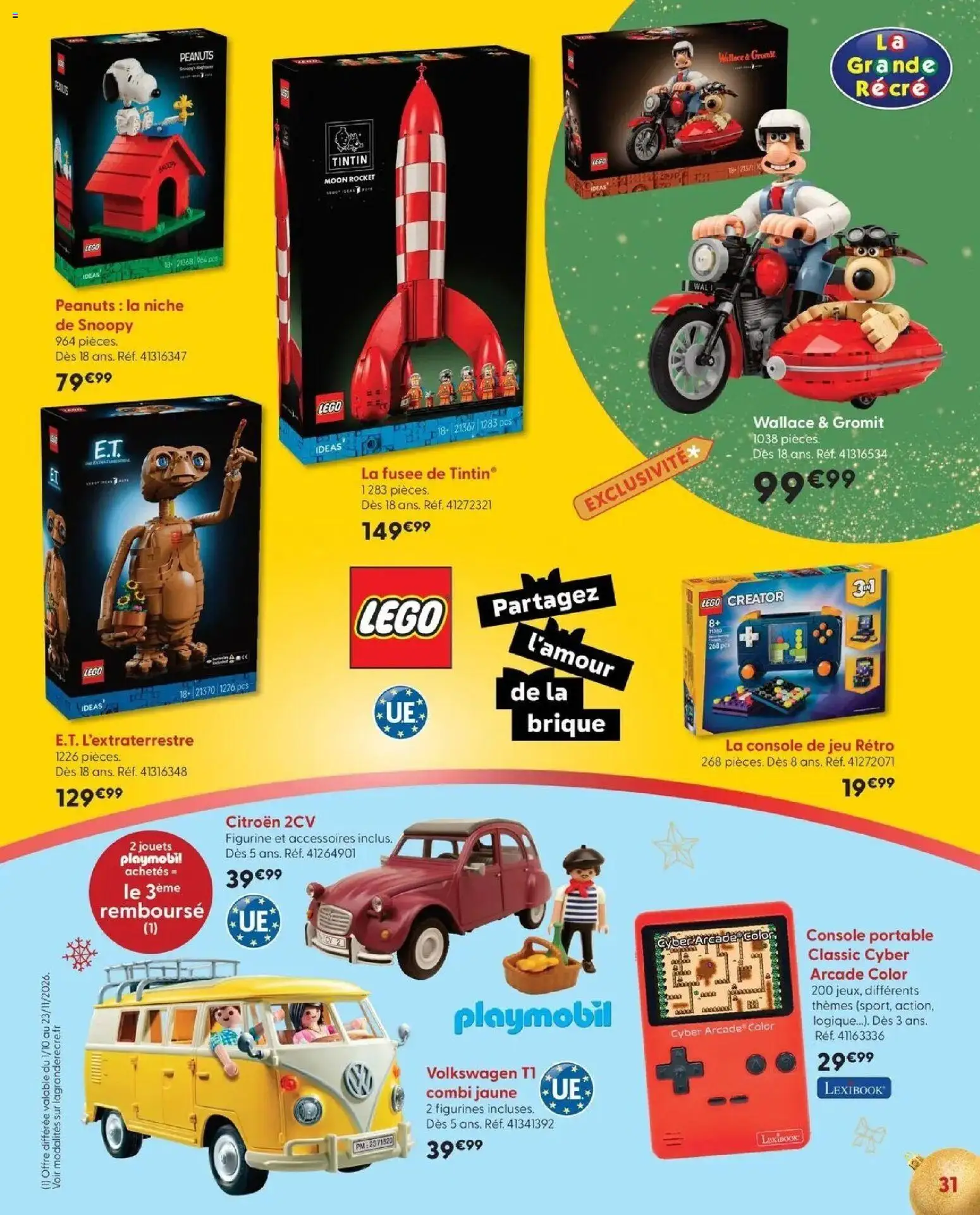 La Grande Récré - LE NOËL DE TOUTES LES PASSIONS à partir du 14/10/2026 - promo en ligne | Page: 31 | Produits: Figurine, Console de jeu, Jouets, Portable