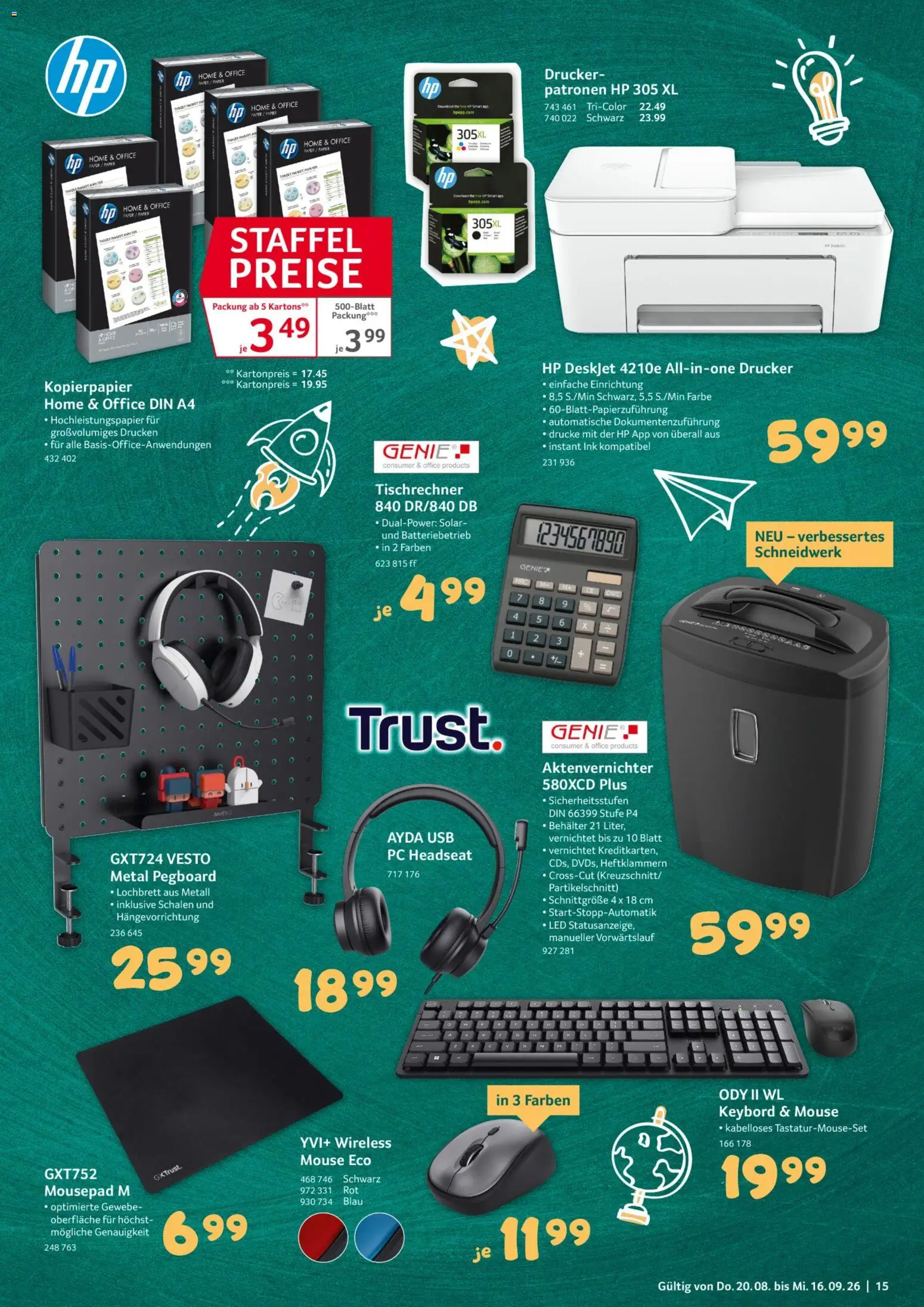 Selgros Schulstart – gültig ab 20.08.2026 | Seite: 15 | Produkte: USB, Aktenvernichter, PC, Drucker