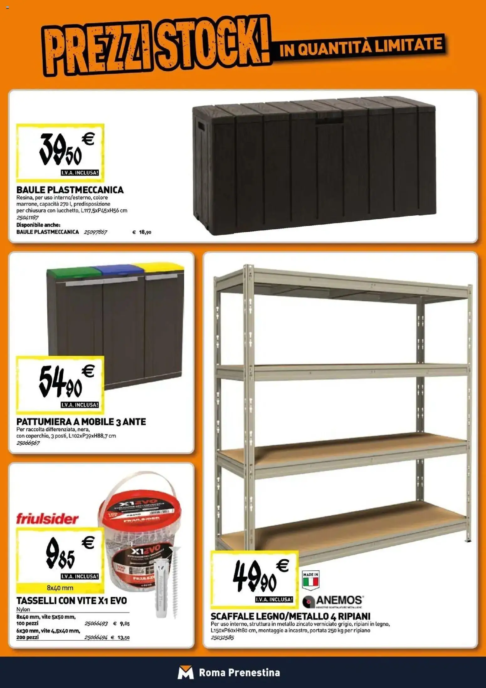 Volantino TECNOMAT del 12.03.2026 | Pagina: 15 | Prodotti: Mobile, Scaffale, Baule, Pattumiera