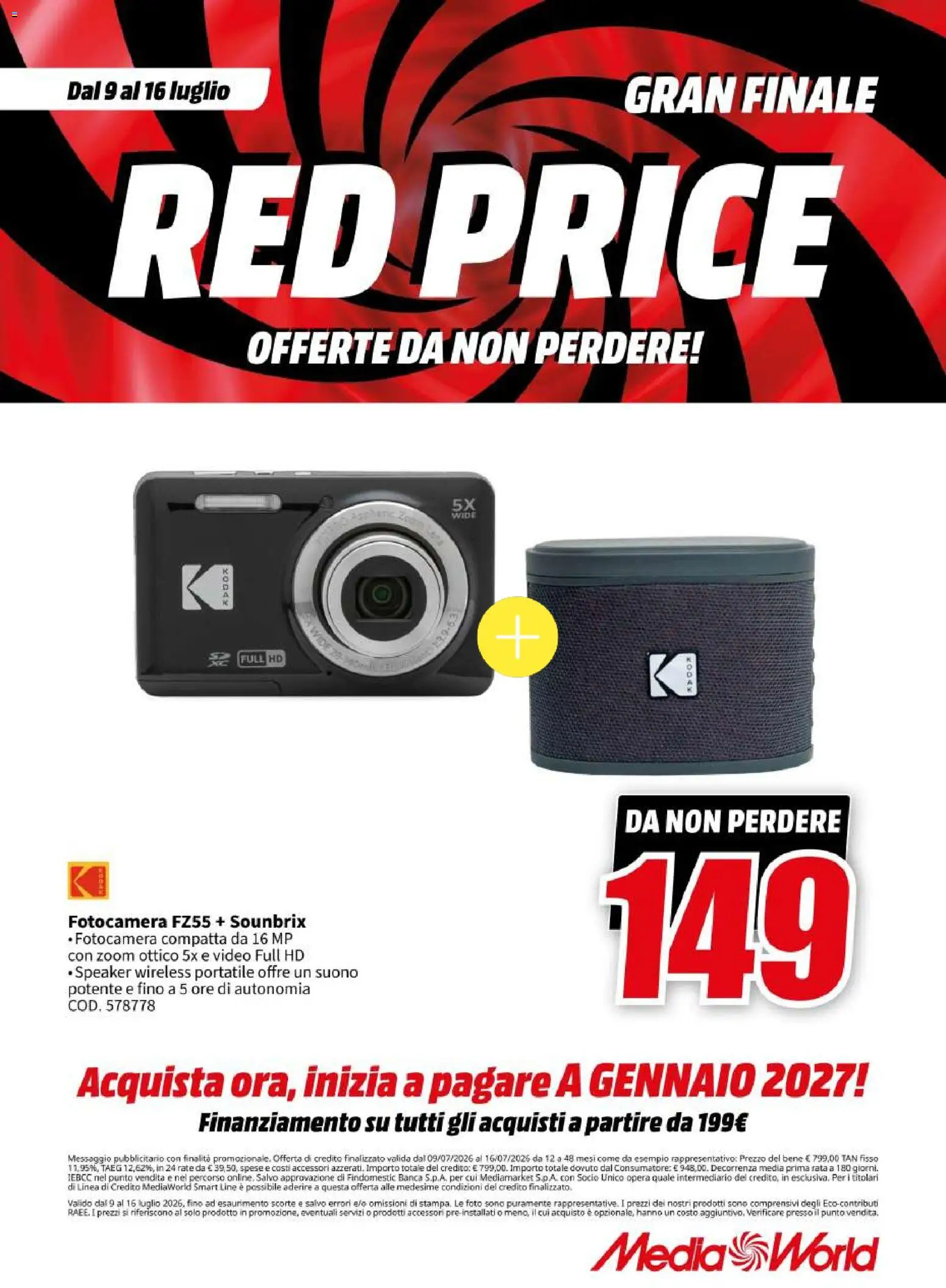 Volantino Media World del 09/07/2026 | Pagina: 15 | Prodotti: Video, Fotocamera, Speaker
