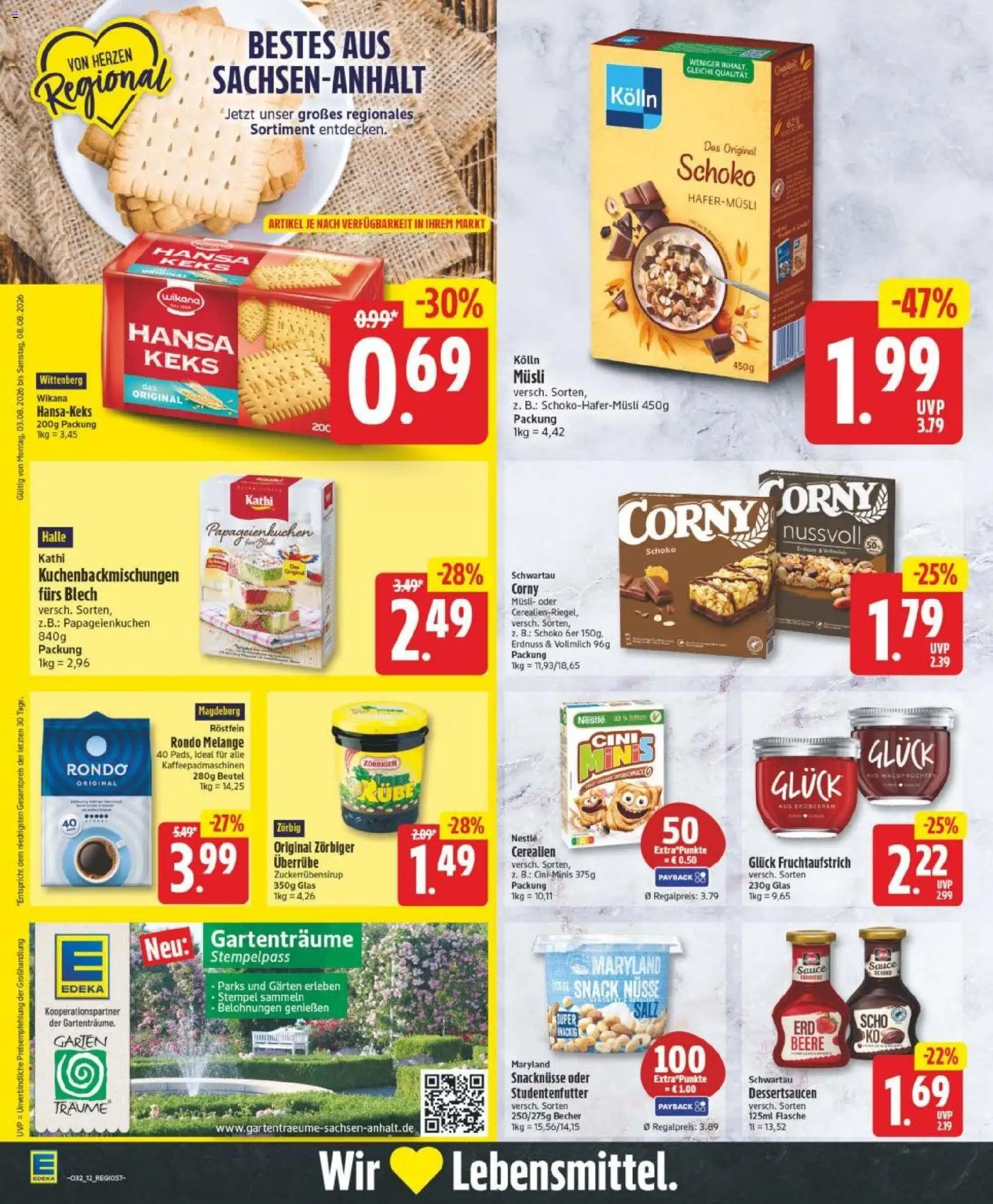 Edeka Prospekt Magdeburg – gültig ab 03.08.2026 | Seite: 12 | Produkte: Musli, Kolln, Salz, Nüsse