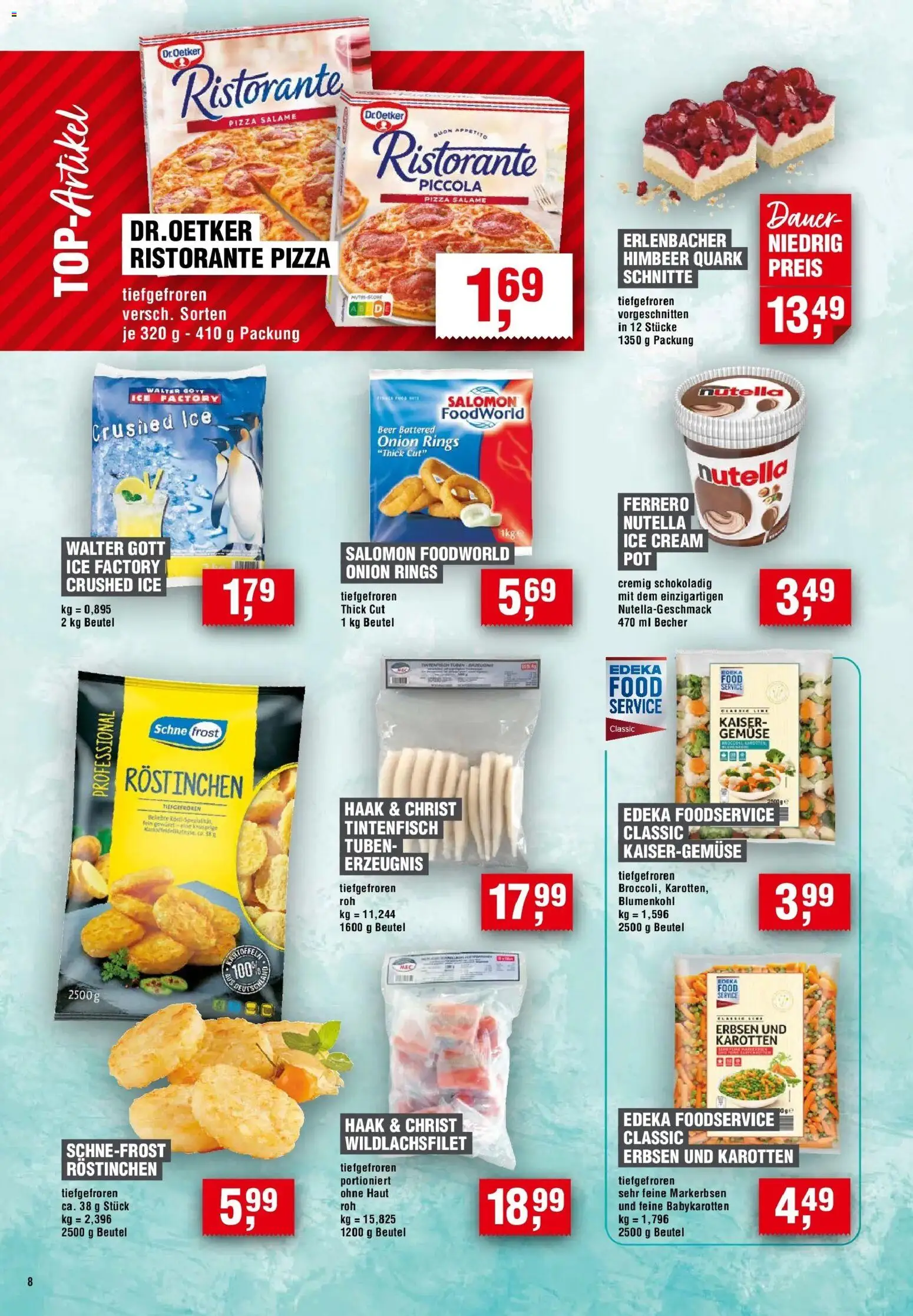 Edeka Prospekt Waldershof (ab 27.08.2026) » Angebote Online | Seite: 8 | Produkte: Ristorante, Quark, Tintenfisch, Gemüse